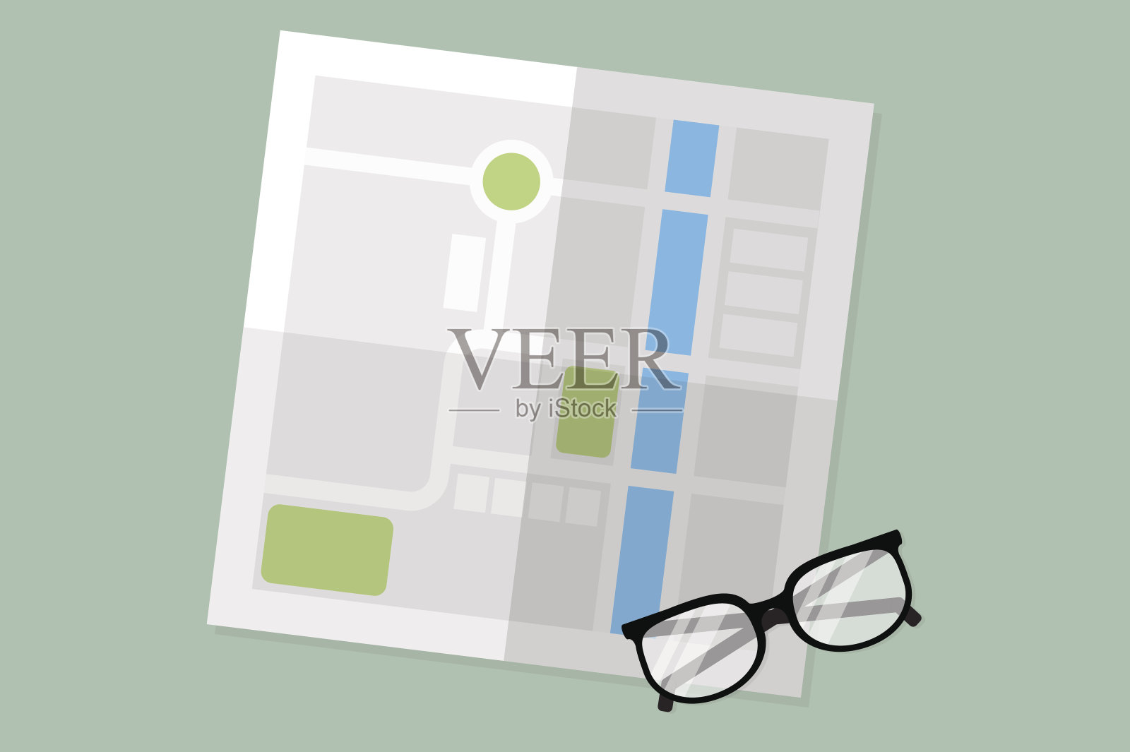 平铺地图矢量插图插画图片素材