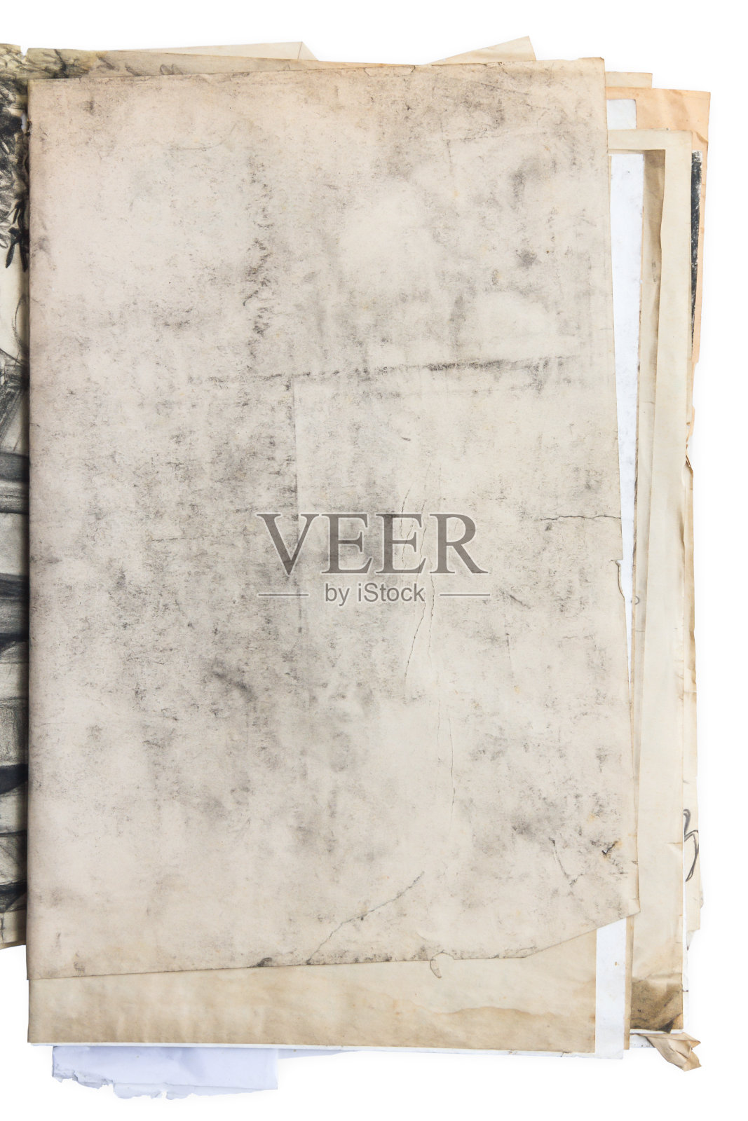 一堆白纸文件孤立在白纸上照片摄影图片