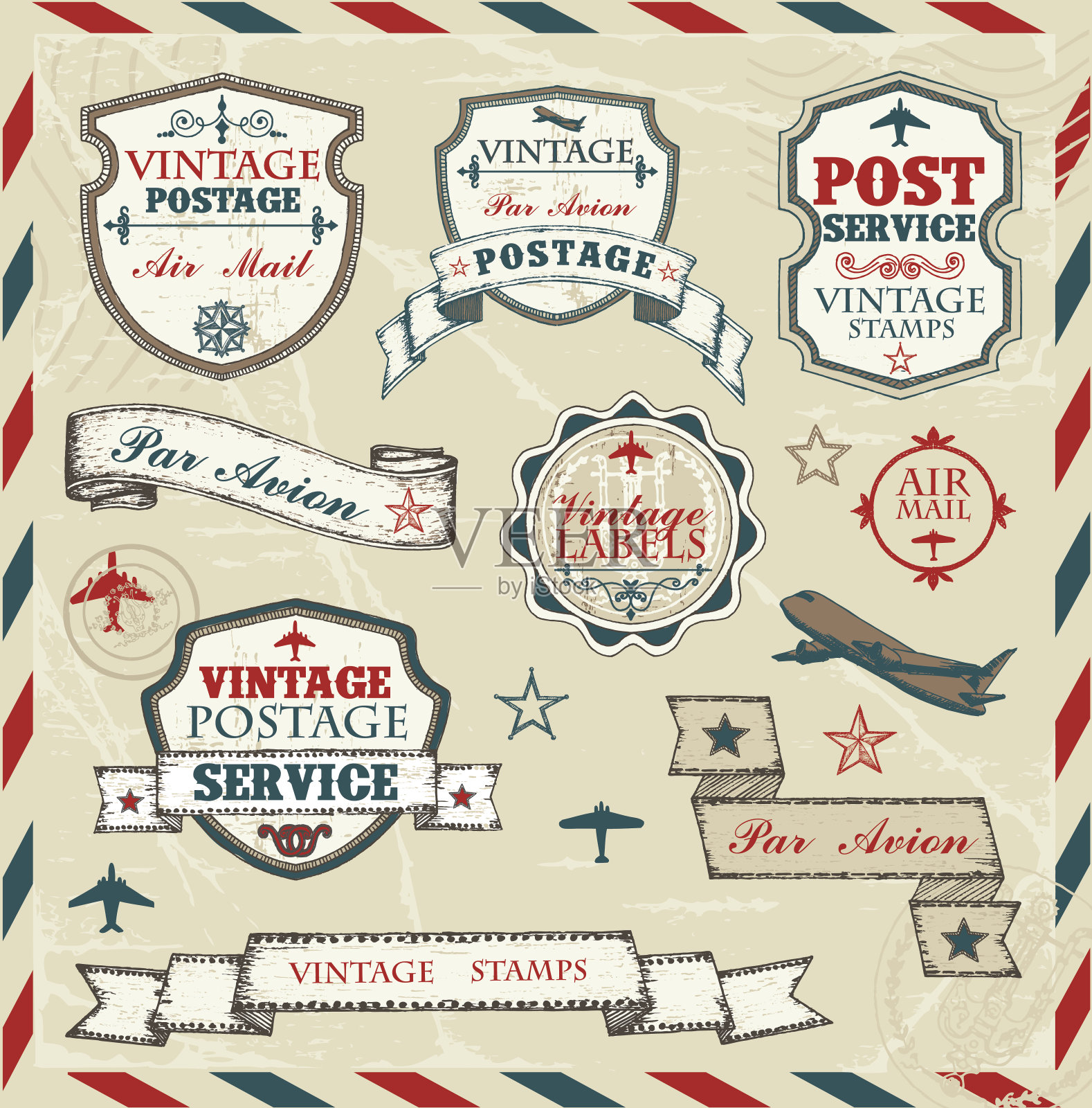 空气的邮票插画图片素材