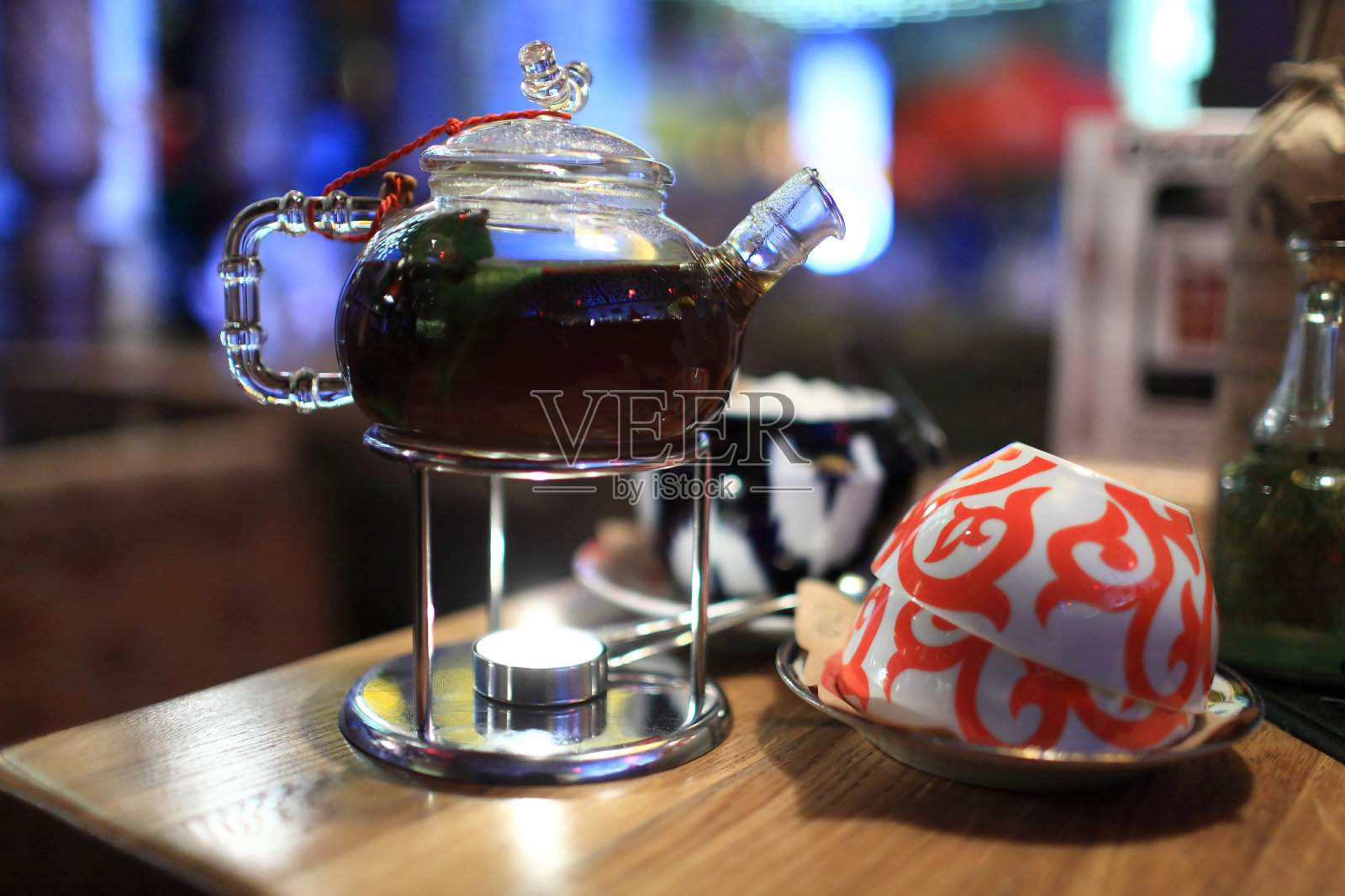 茶具在餐厅照片摄影图片