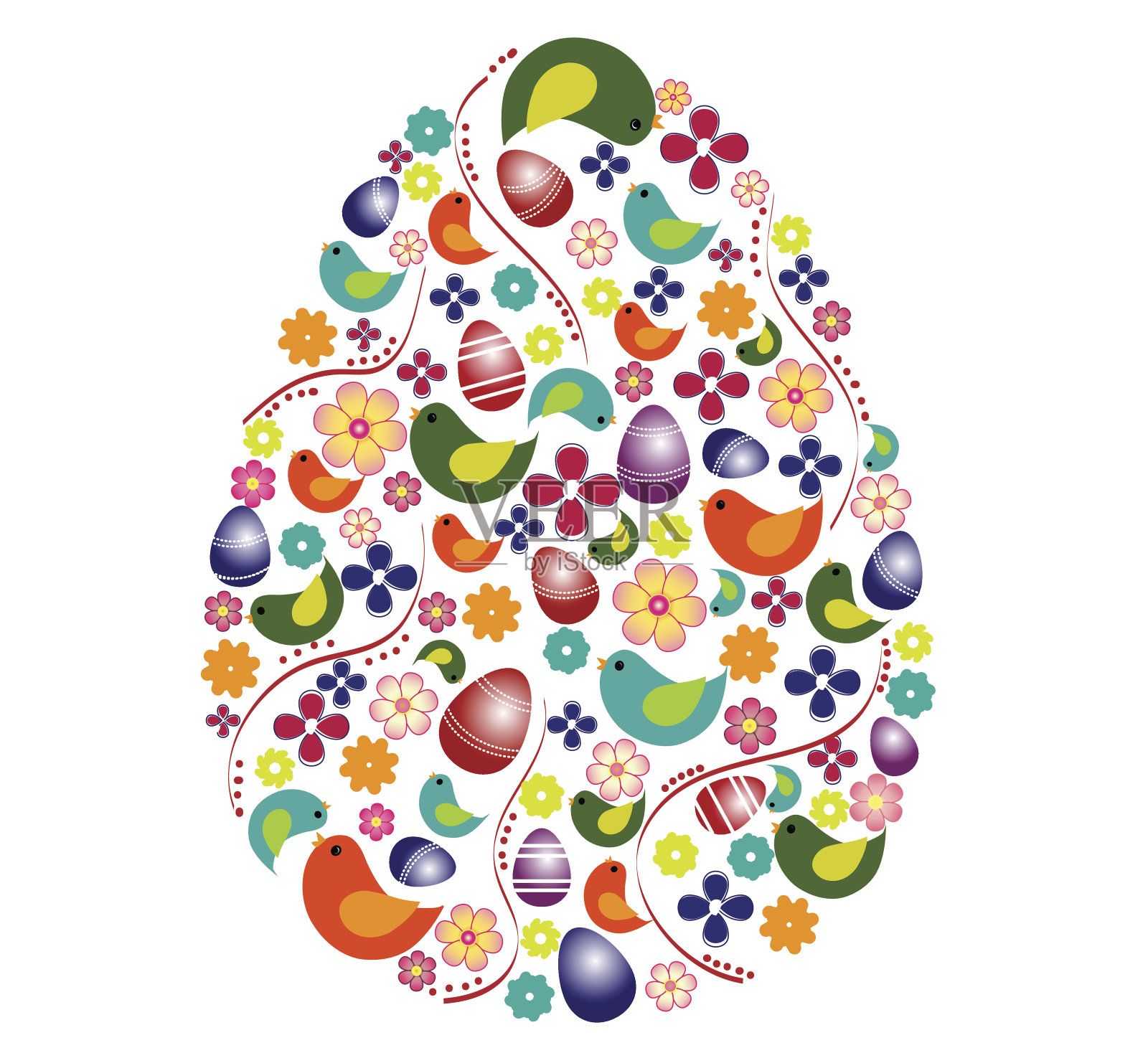 五颜六色的蛋型插画图片素材