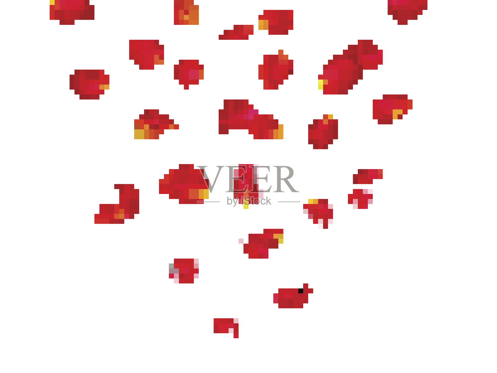 抽象背景与飞舞的粉色玫瑰花瓣。矢量插图孤立的背景插画图片素材