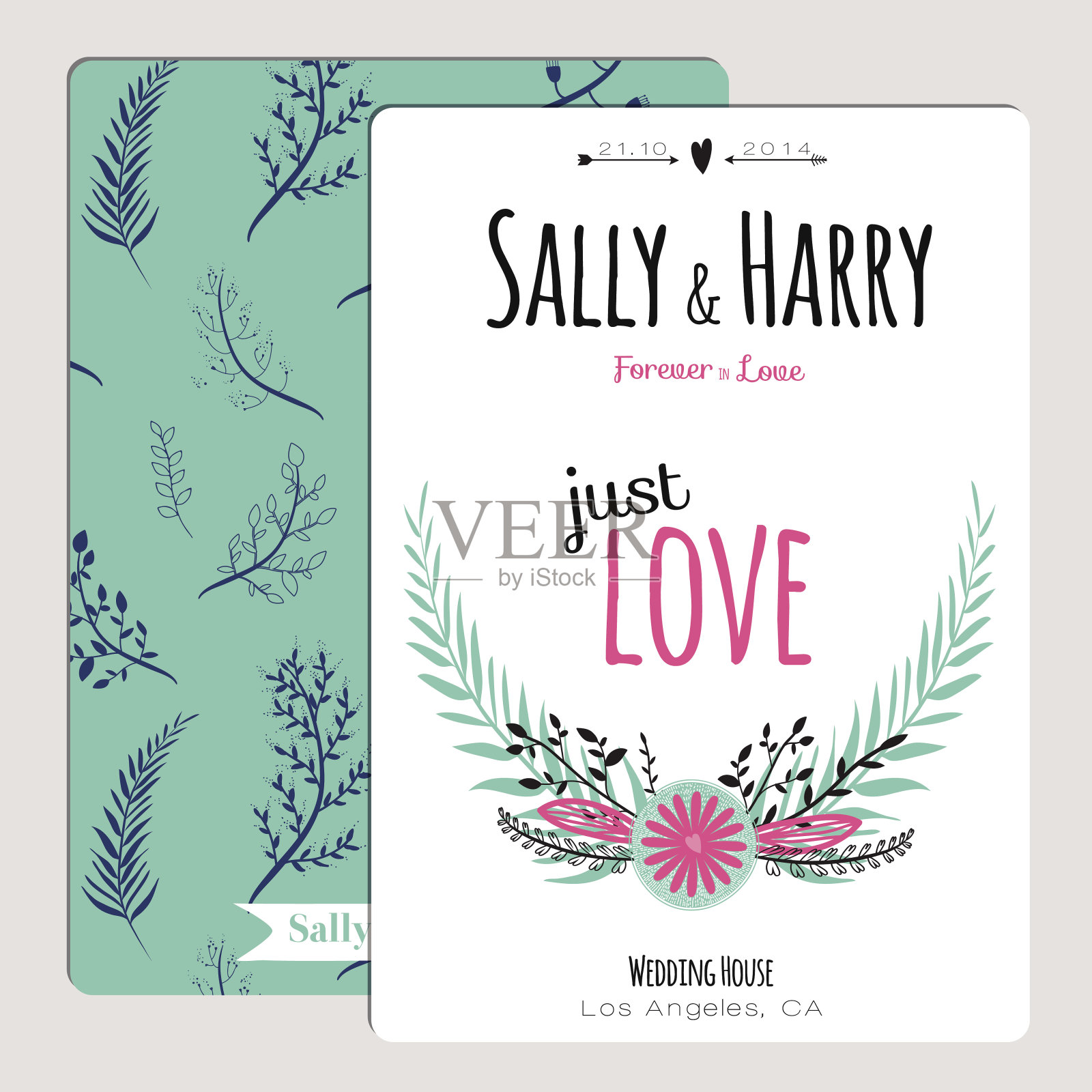 浪漫婚礼主题请柬设计模板素材