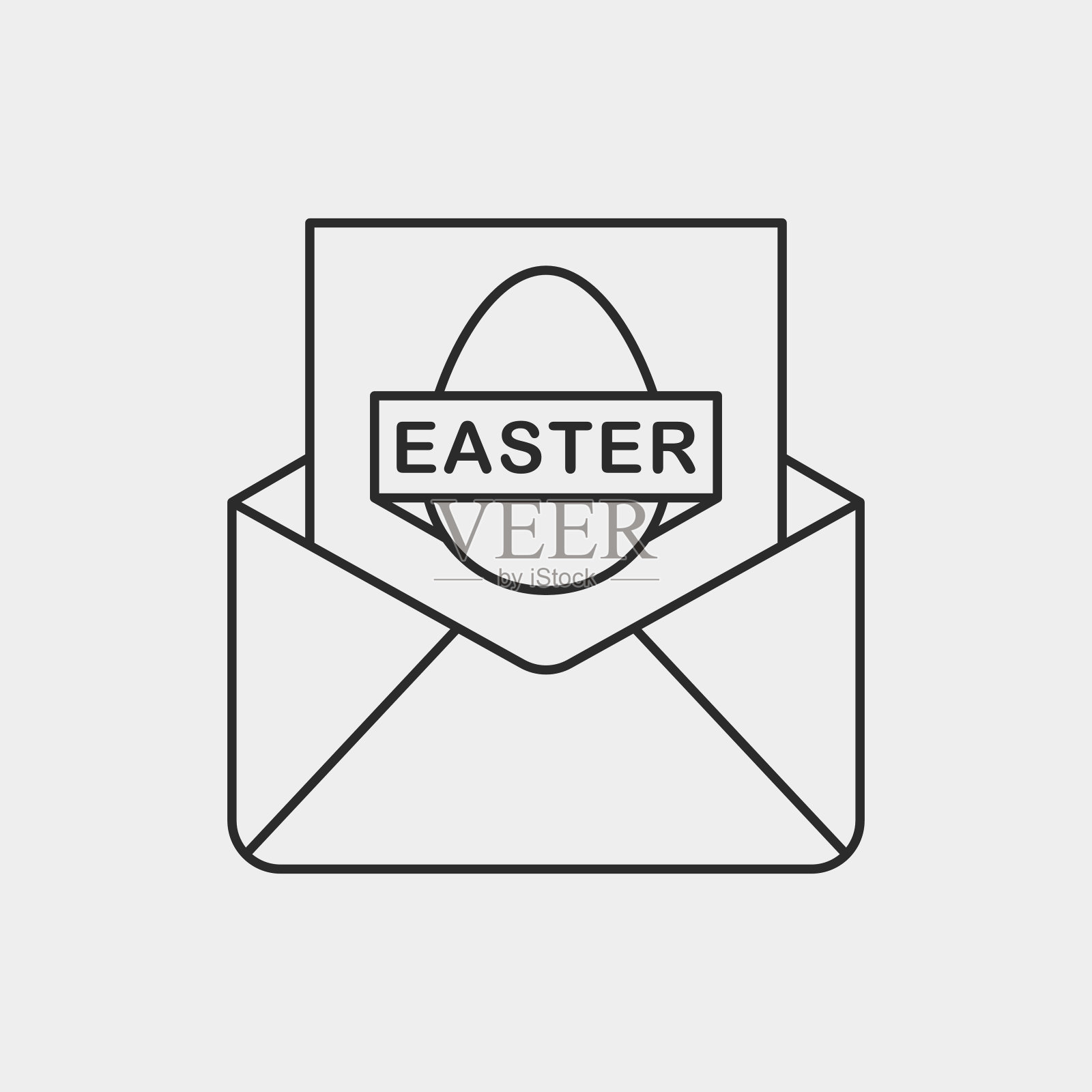 复活节卡片线图标插画图片素材