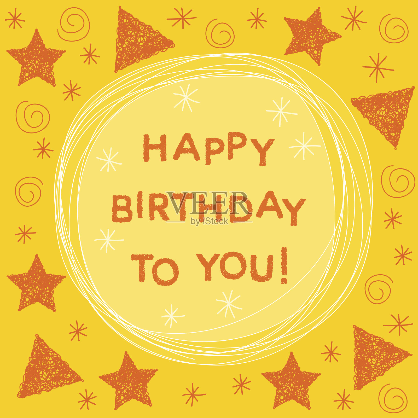 有趣的卡片背景与手绘简单的图形元素插画图片素材