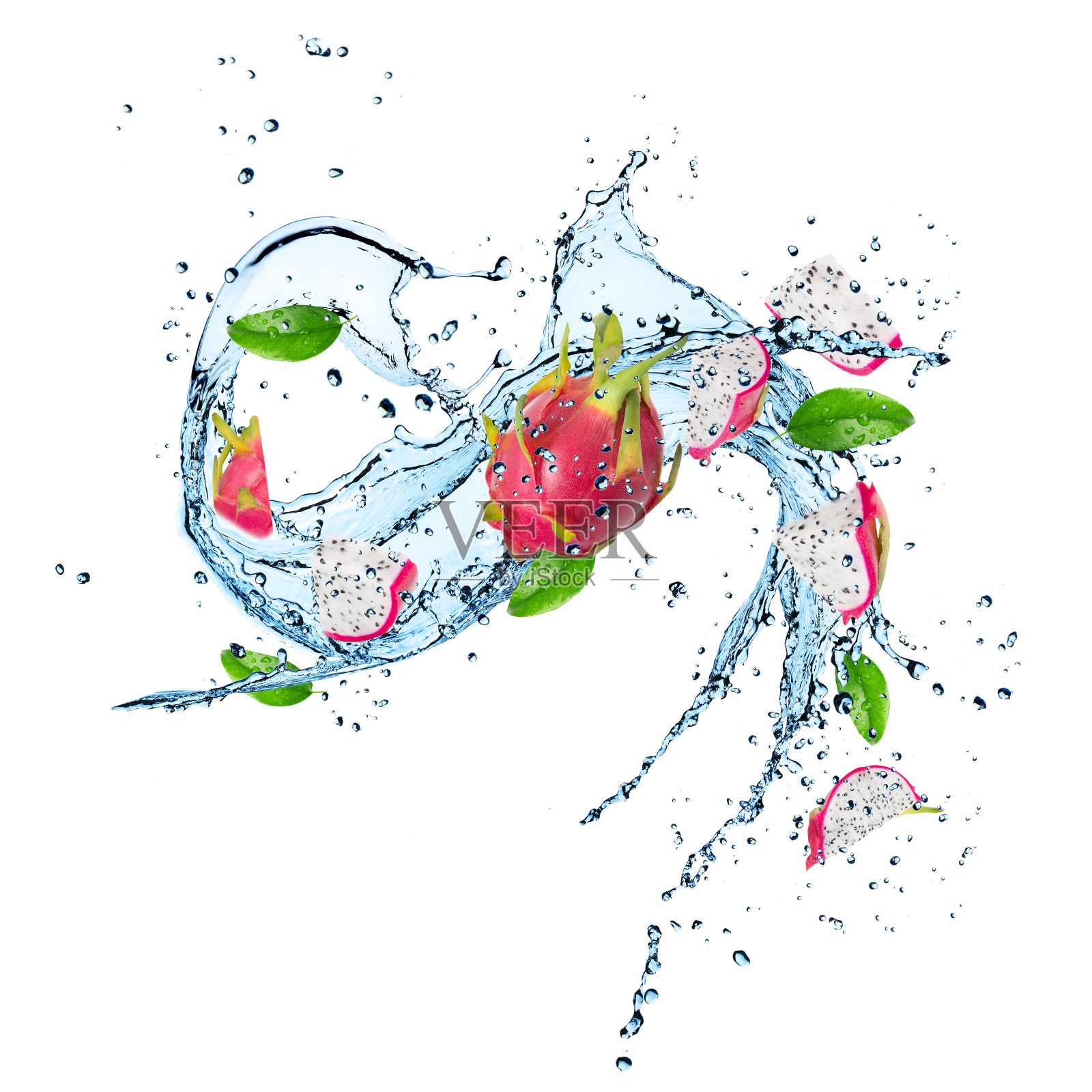 新鲜水果与水溅照片摄影图片