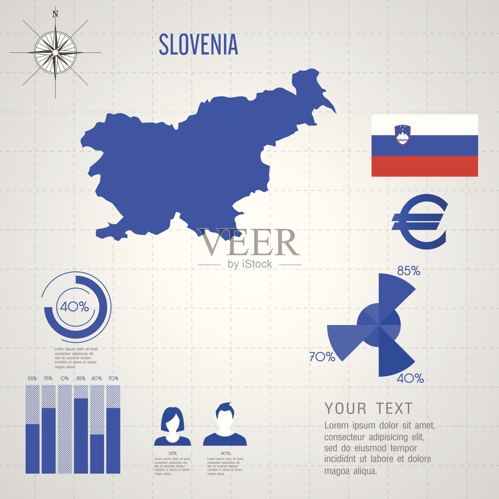 斯洛文尼亚共和国地图。插画图片素材