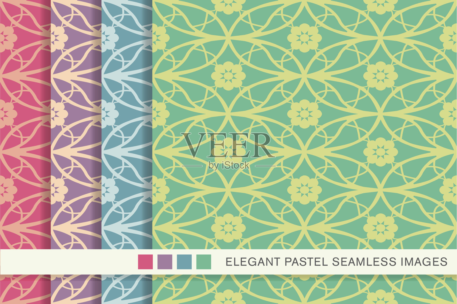 无缝蜡笔背景设置椭圆圆形十字花插画图片素材