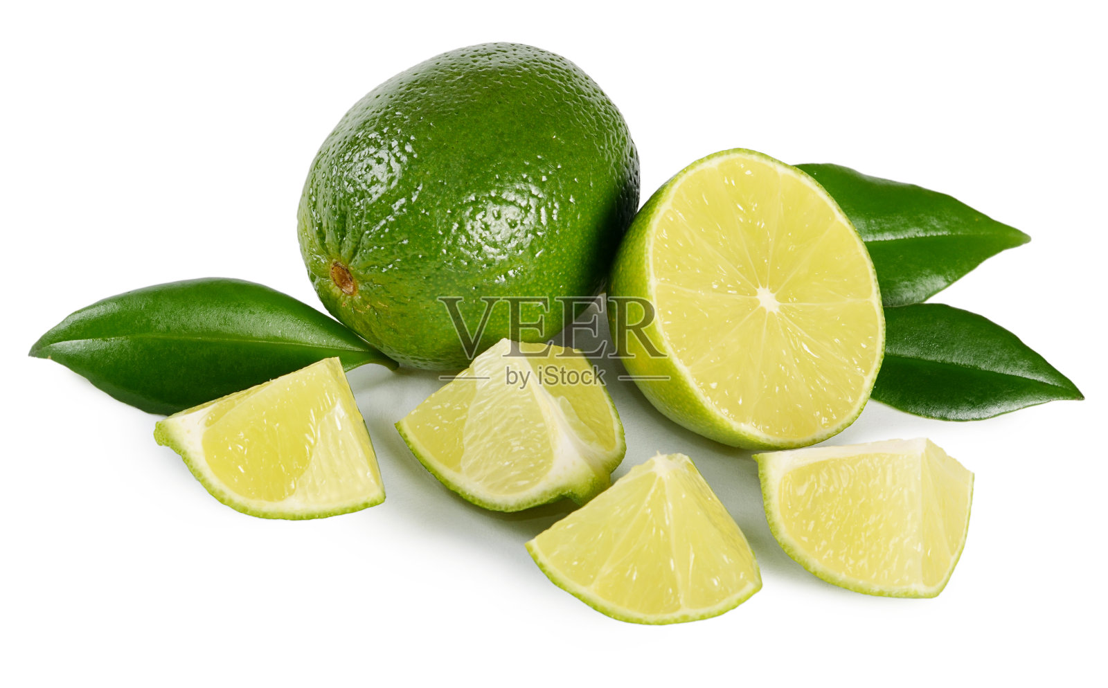 新鲜的酸橙孤立在白色的背景上照片摄影图片