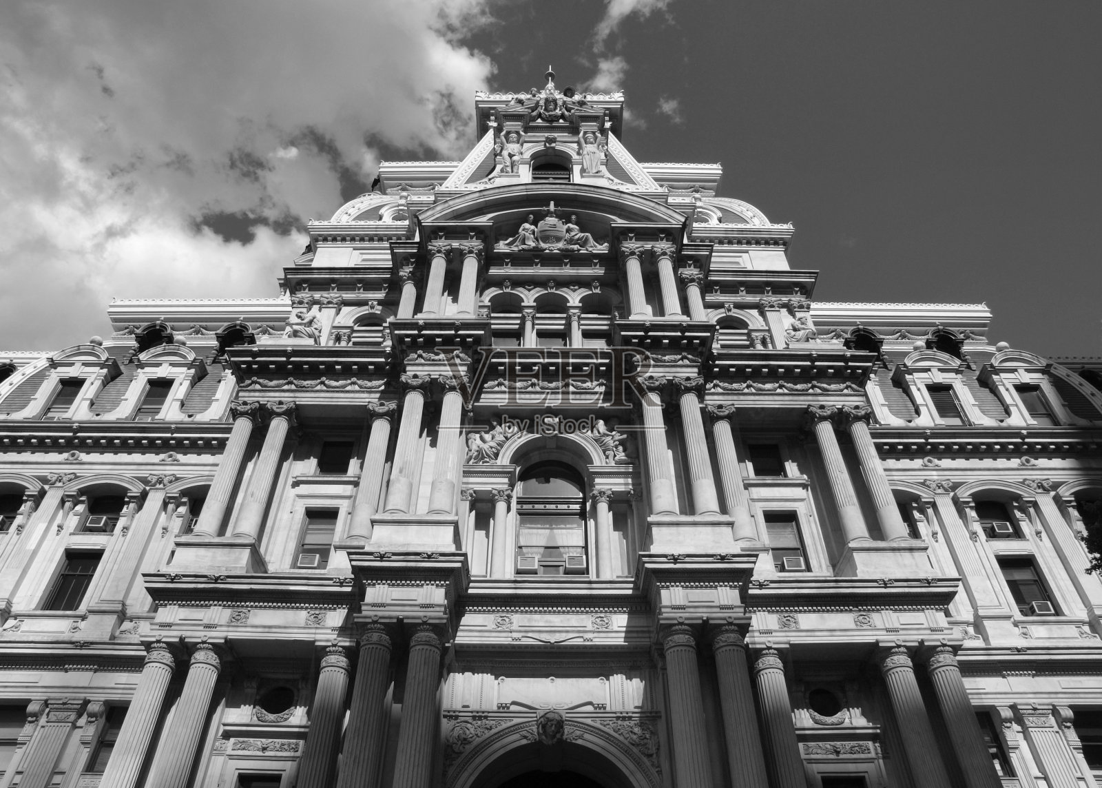 费城市政厅黑与白照片摄影图片