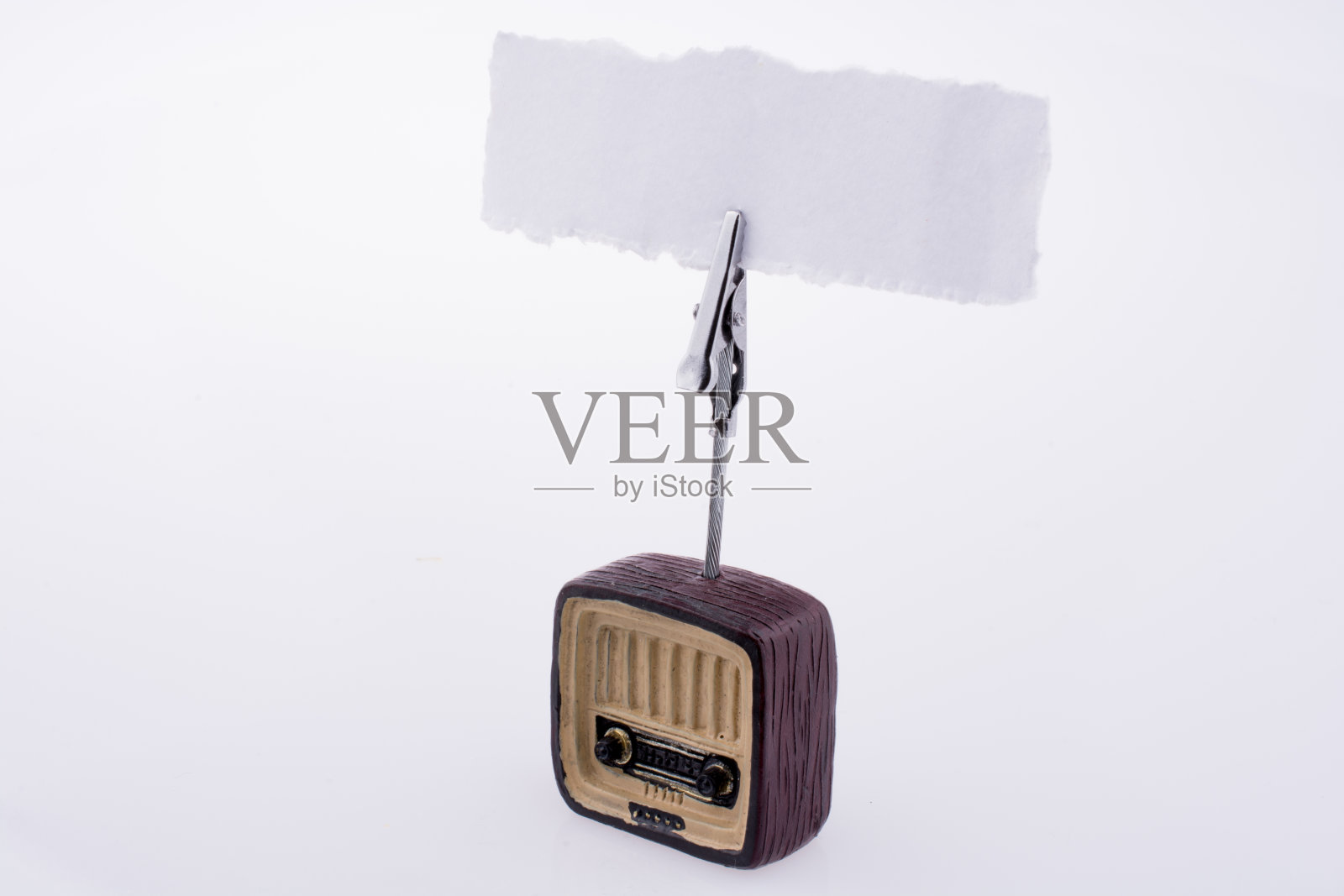 带纸条的复古无线电模型照片摄影图片