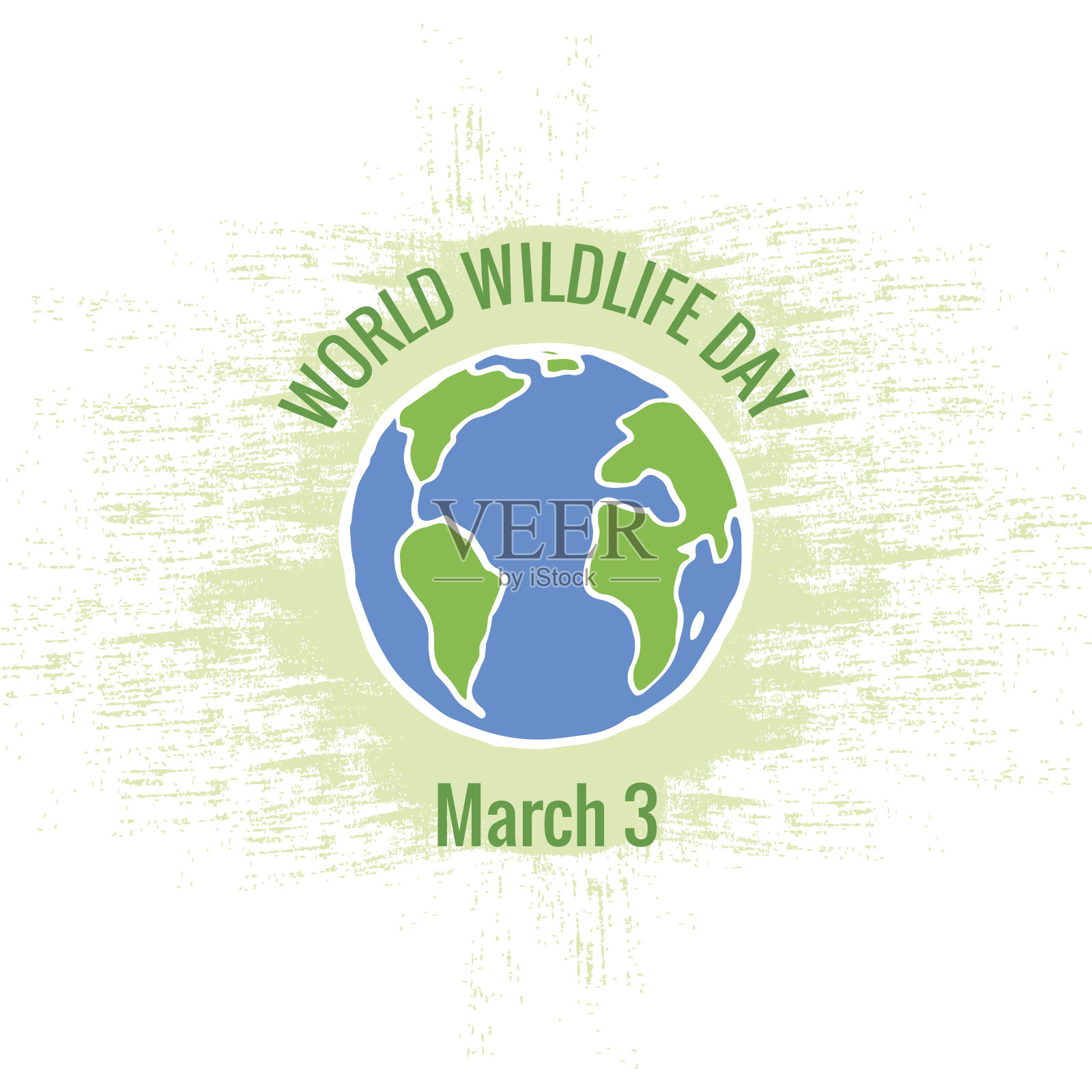 世界野生动物日卡片插画图片素材