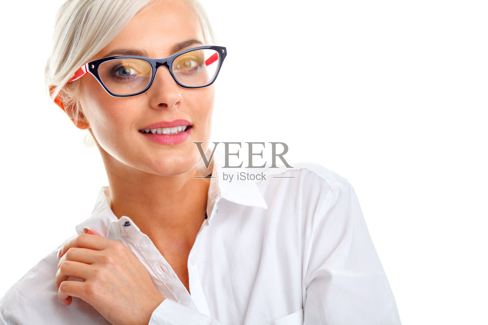 戴黑眼镜的漂亮女人照片摄影图片