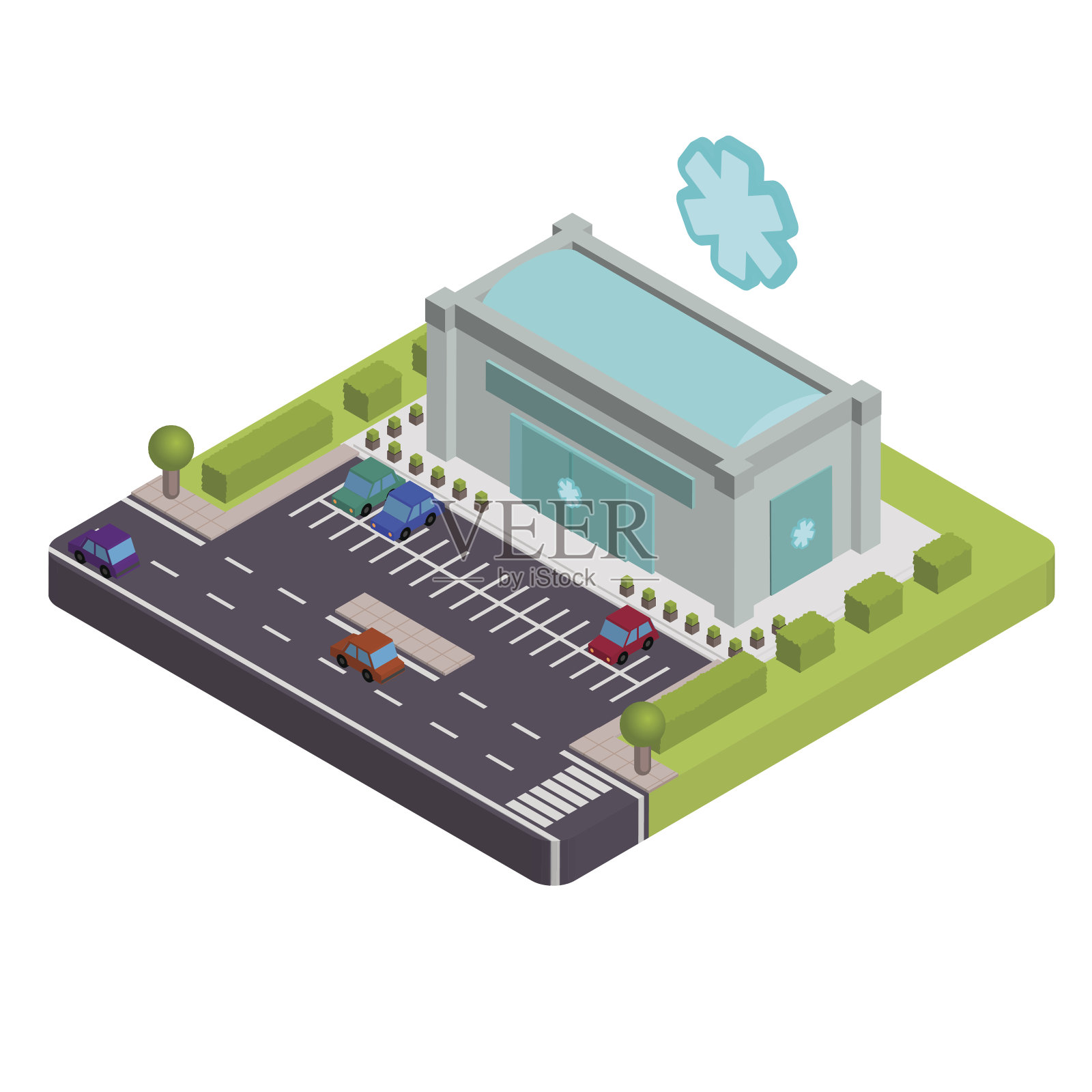 等距药房插画图片素材