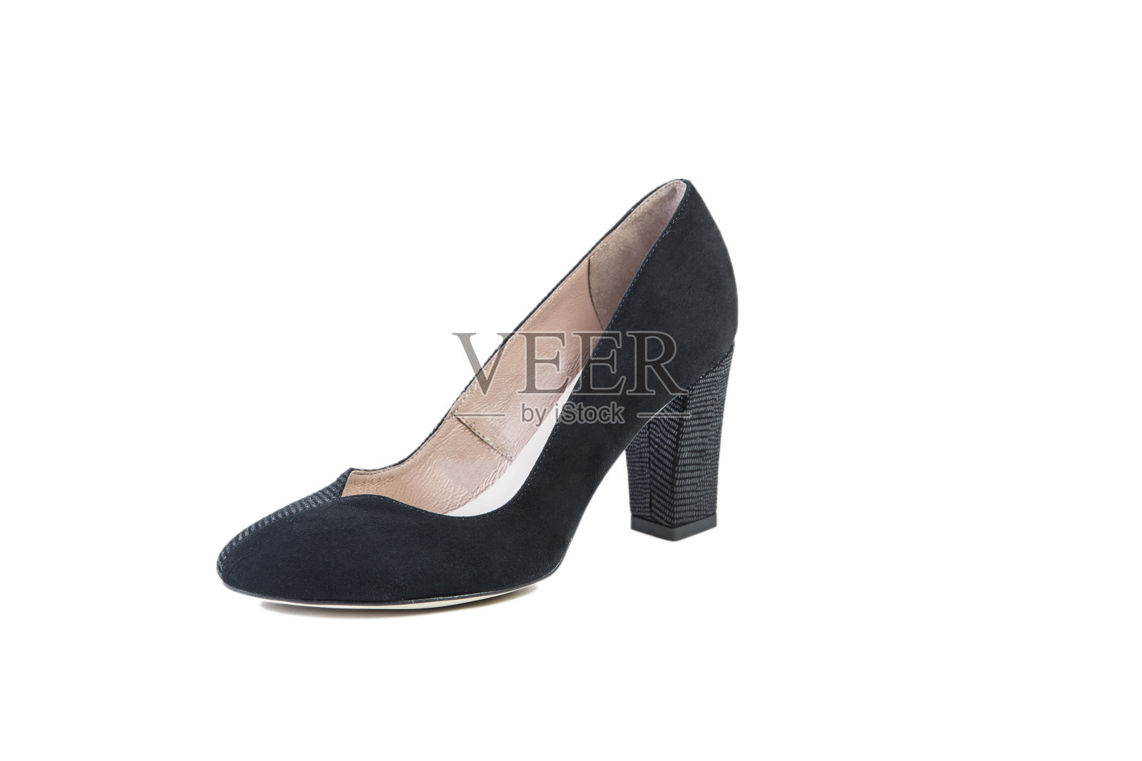 黑鞋白底，女鞋时尚照片摄影图片