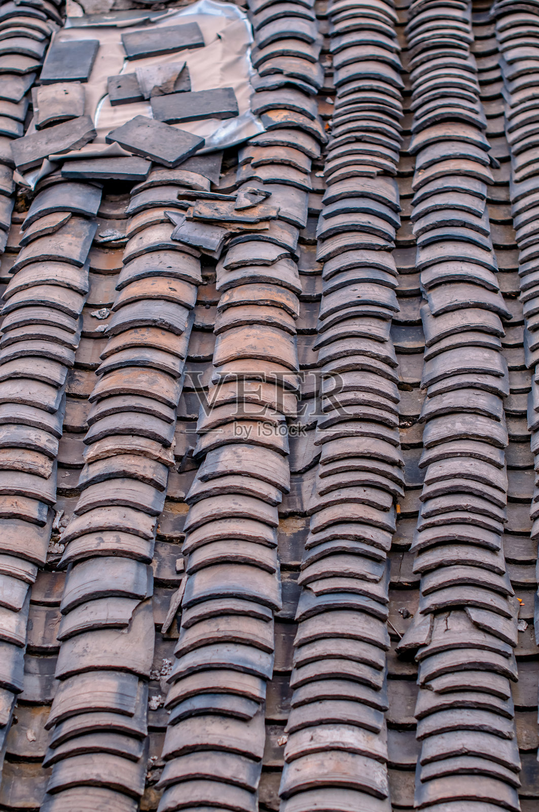 中国传统屋顶瓦照片摄影图片