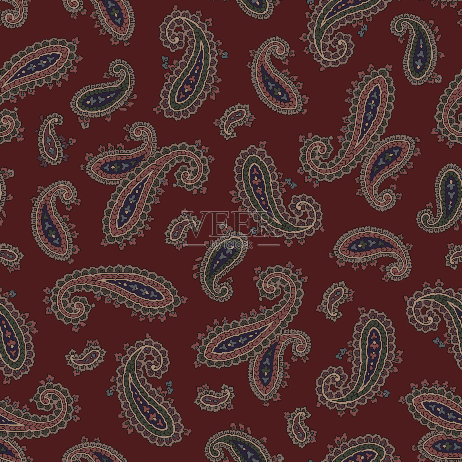 佩斯利图案插画图片素材