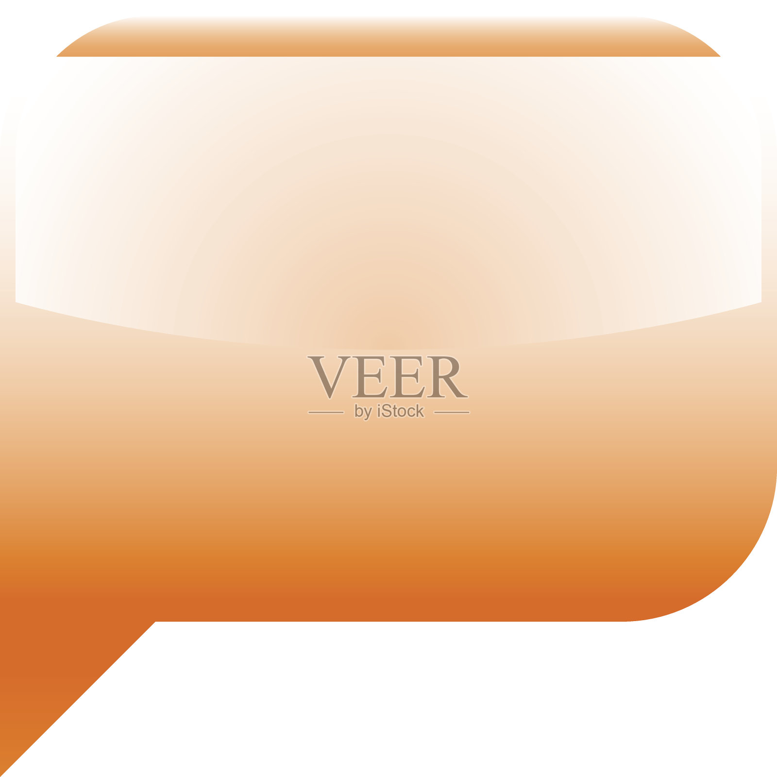 橙色光滑的语音气泡空白位置图标插画图片素材