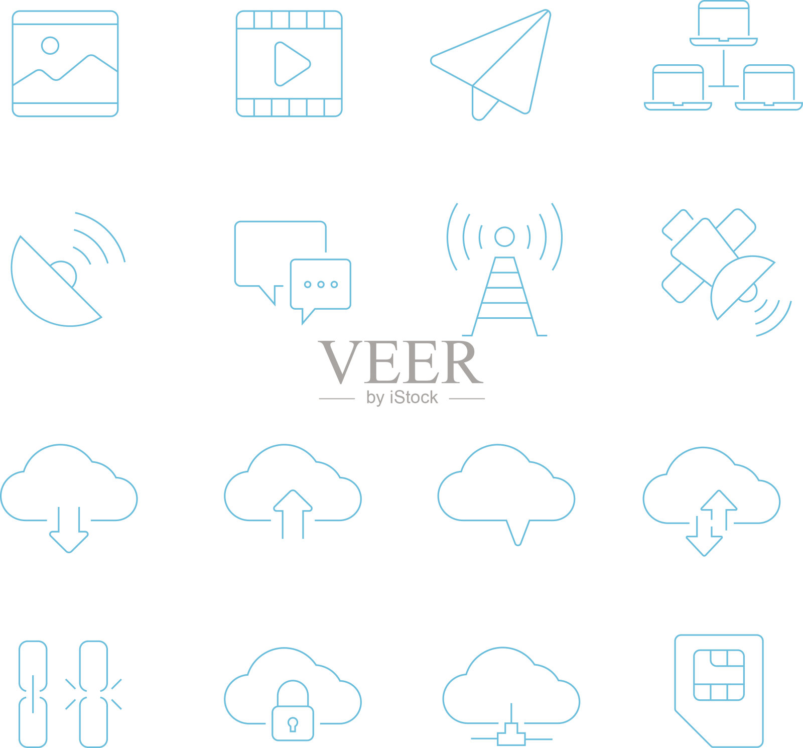 细线图标设置-网络通信图标素材