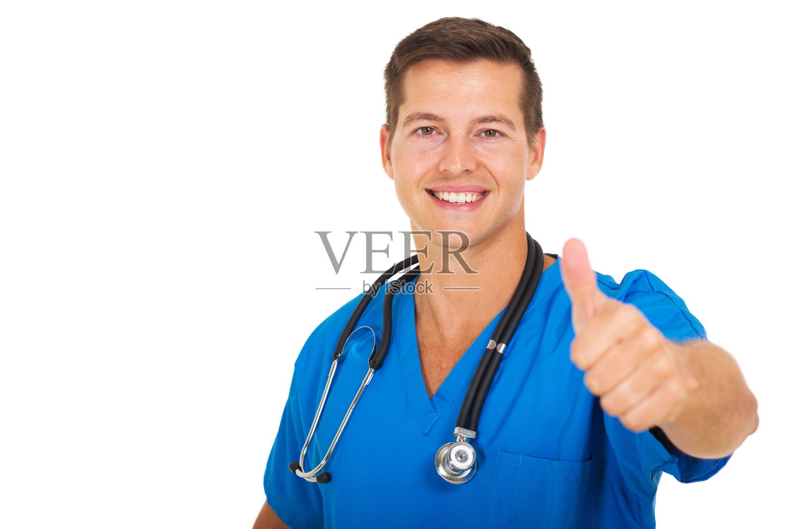 医护人员竖起大拇指照片摄影图片