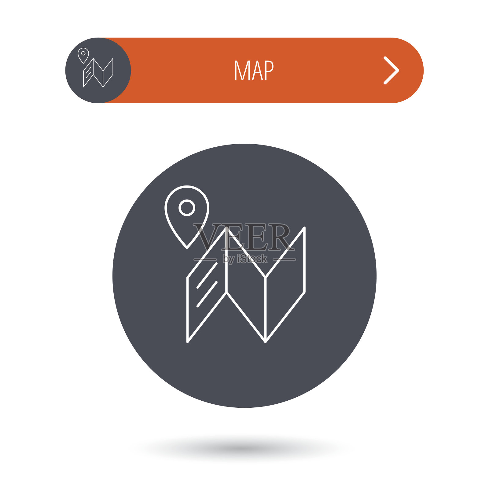 地图图标：GPS导航与定位插画图片素材