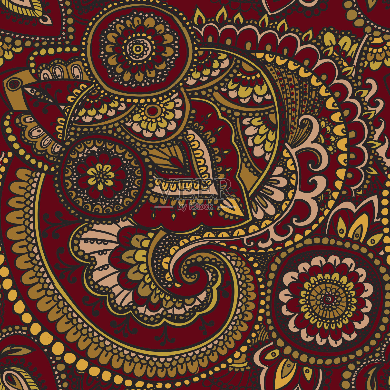 佩斯利插画图片素材