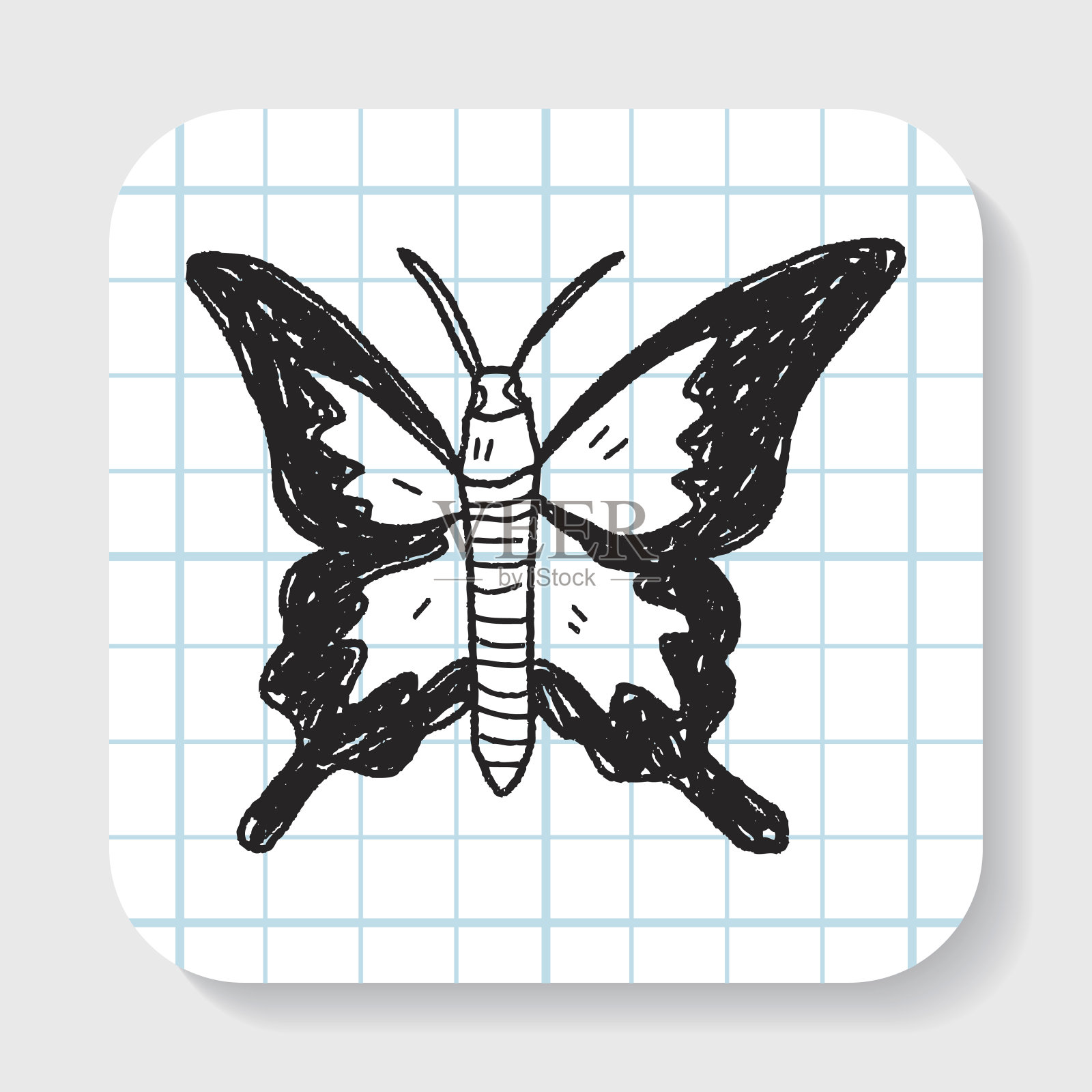 蝴蝶涂鸦插画图片素材