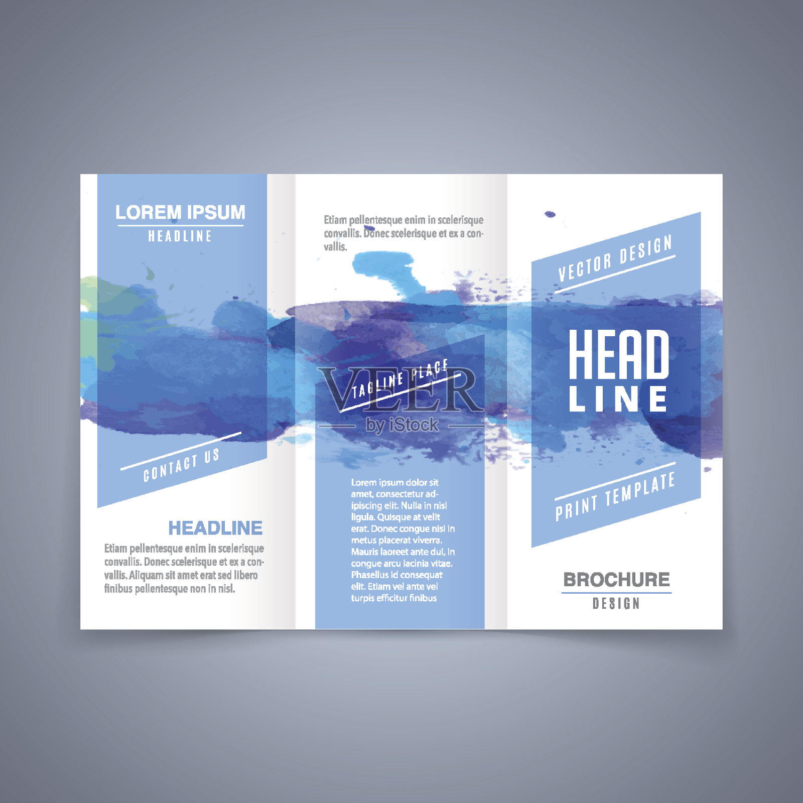 矢量水彩宣传册模板设计模板素材