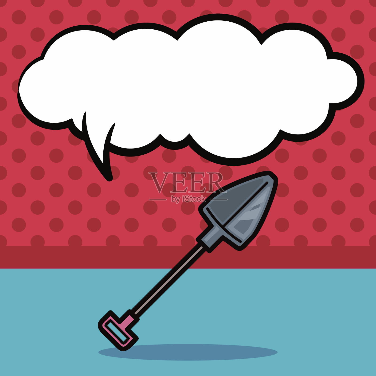 铲涂鸦，说话泡泡插画图片素材