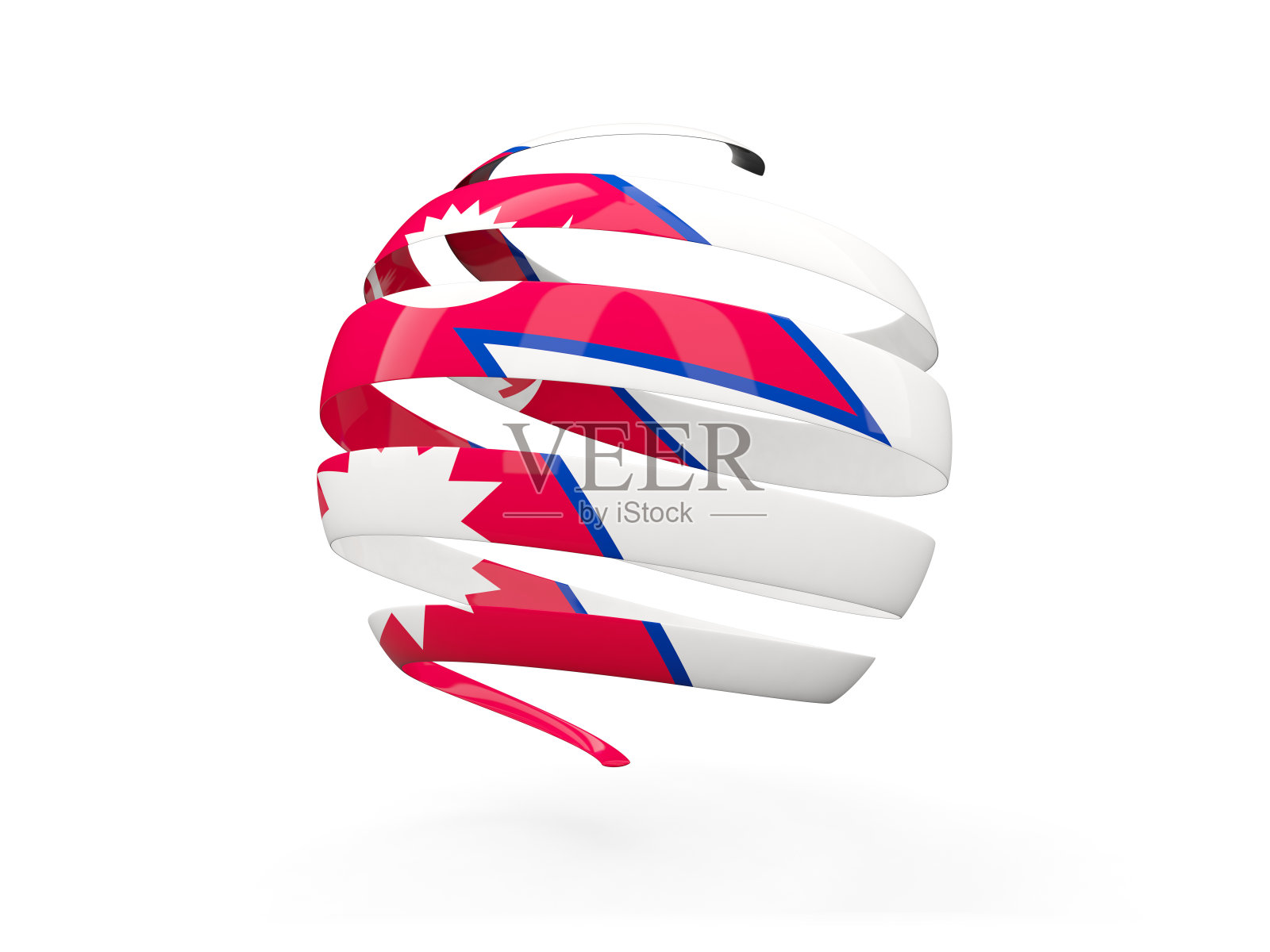 尼泊尔国旗，圆形图标照片摄影图片