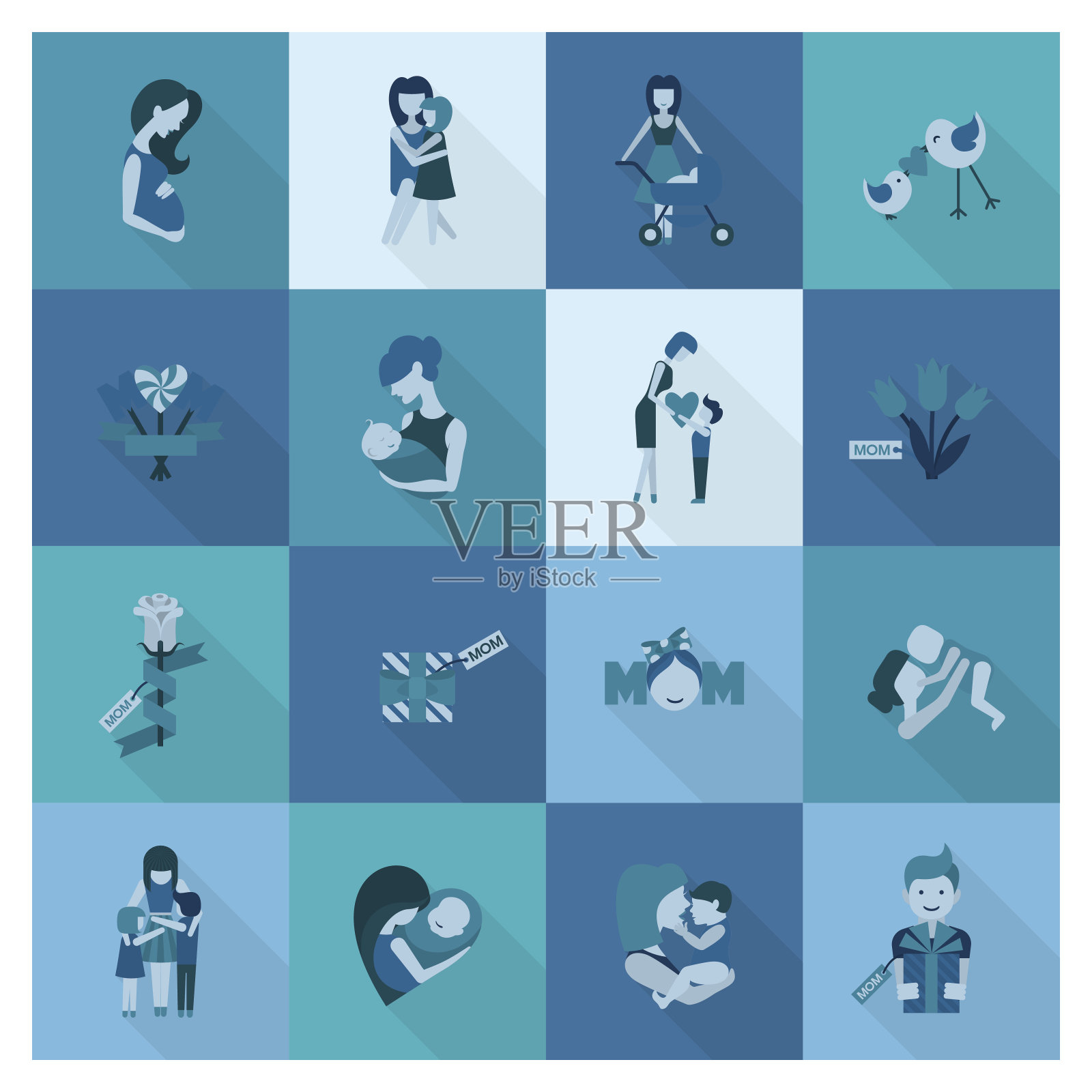 母亲节快乐图标插画图片素材