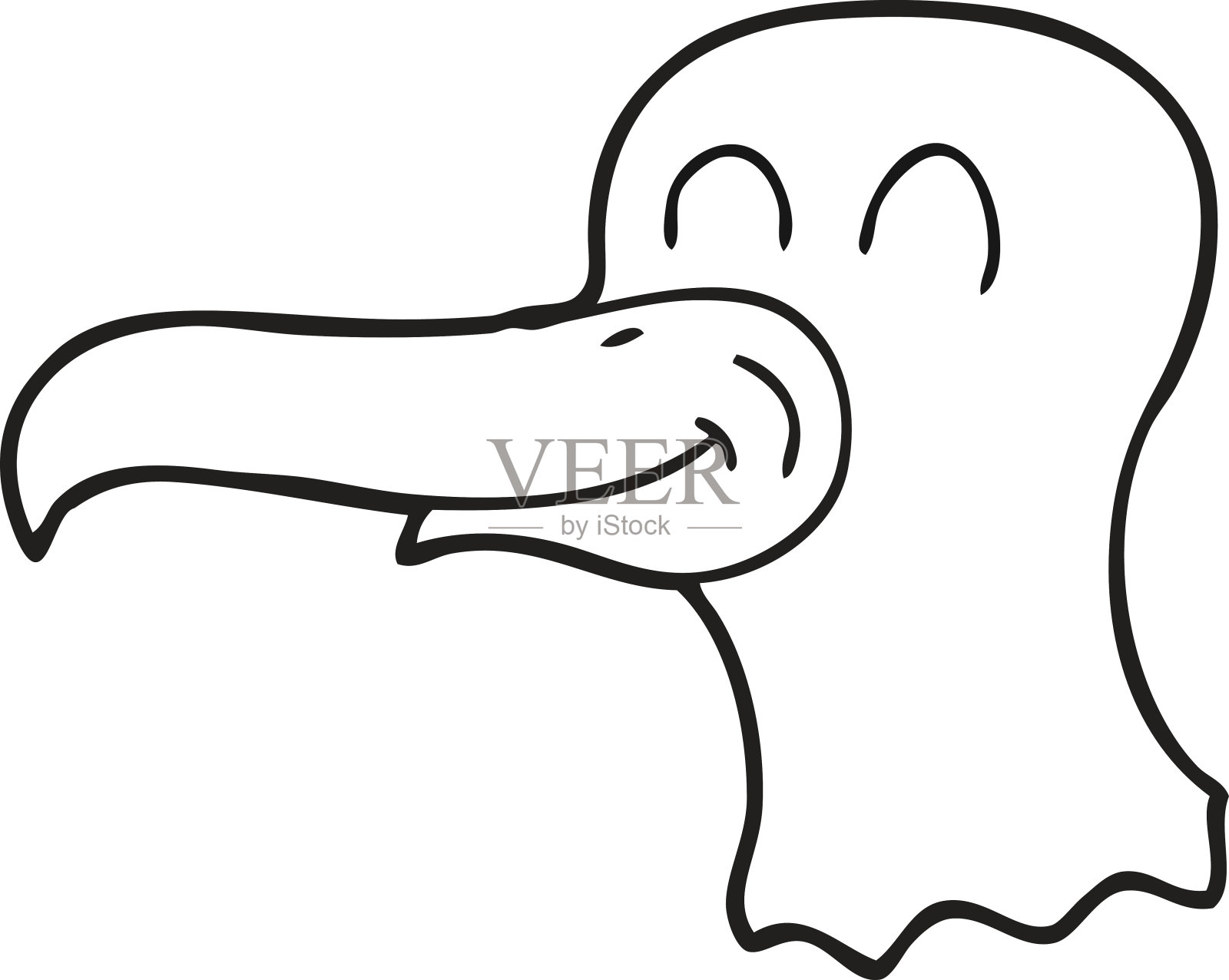 黑白卡通海鸥设计元素图片