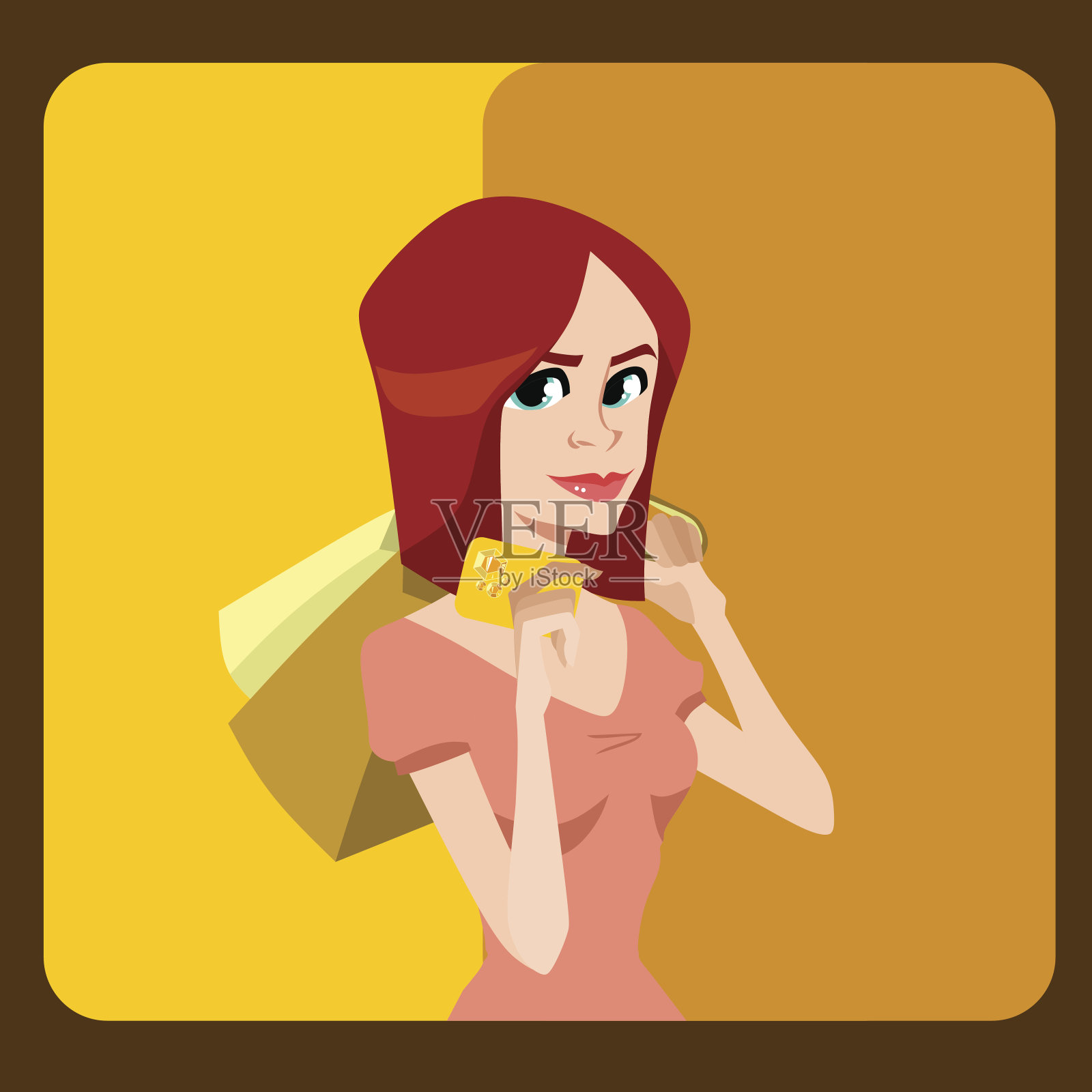 有信用卡的女孩设计元素图片