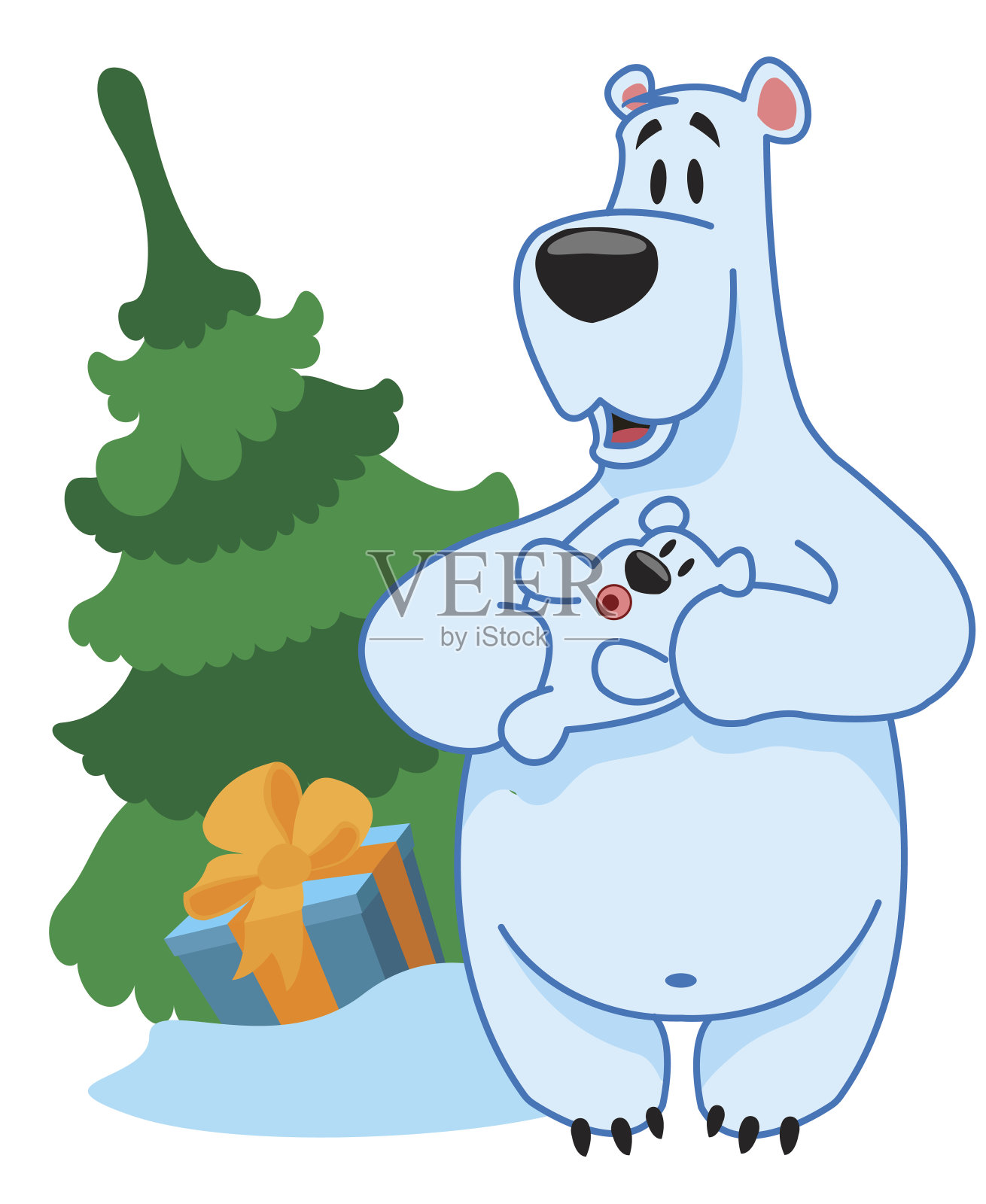 北极熊妈妈和宝宝设计元素图片