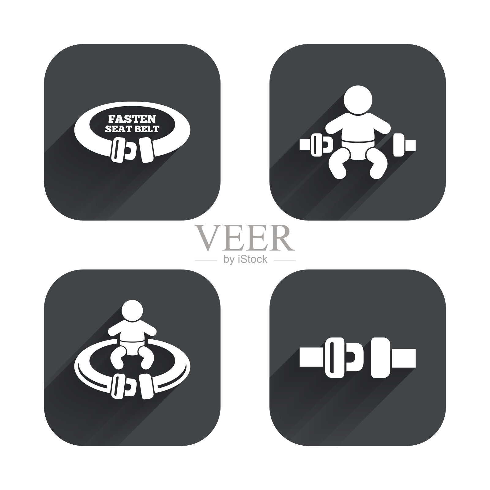 系好安全带标志。事故中的儿童安全插画图片素材