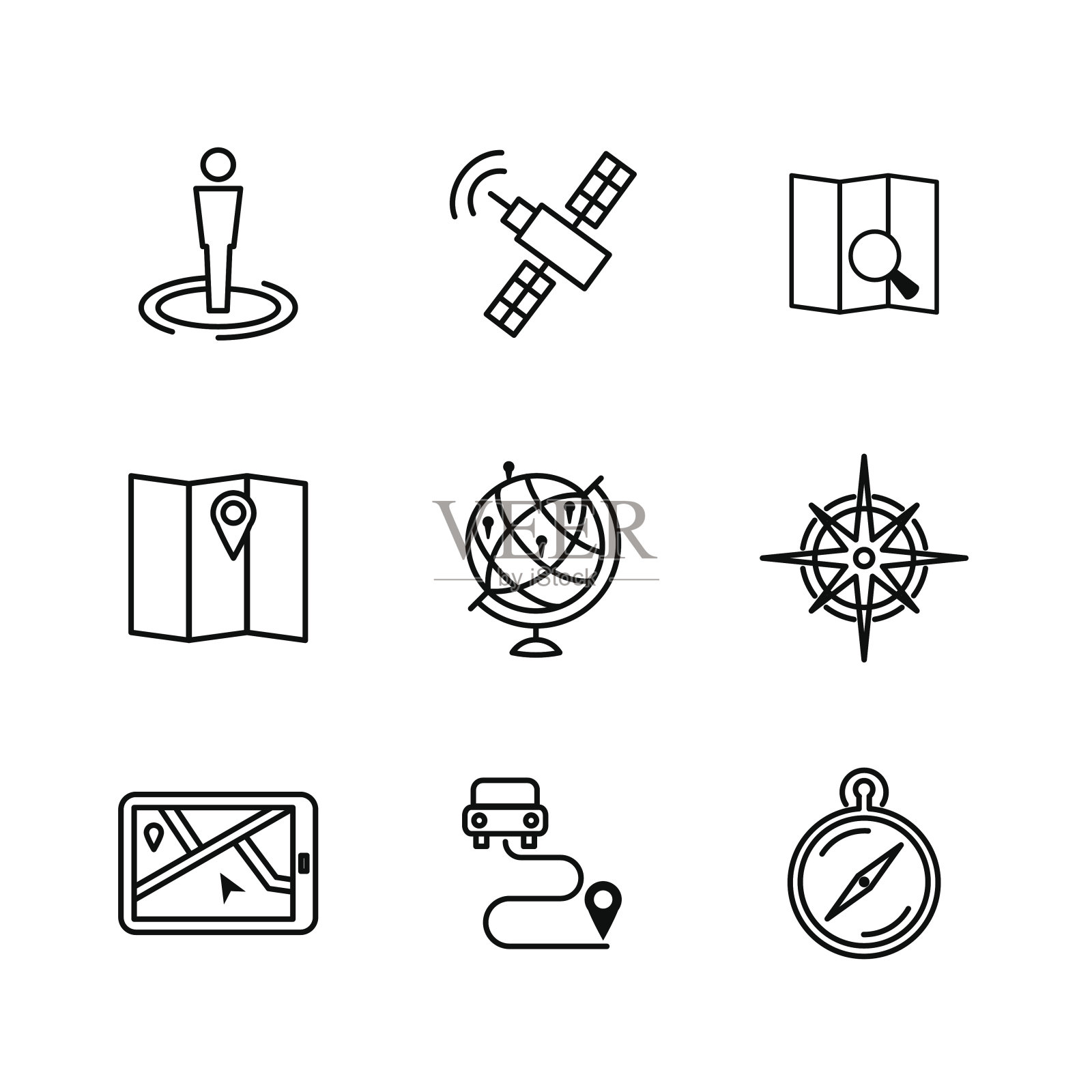 位置和导航线图标图标素材