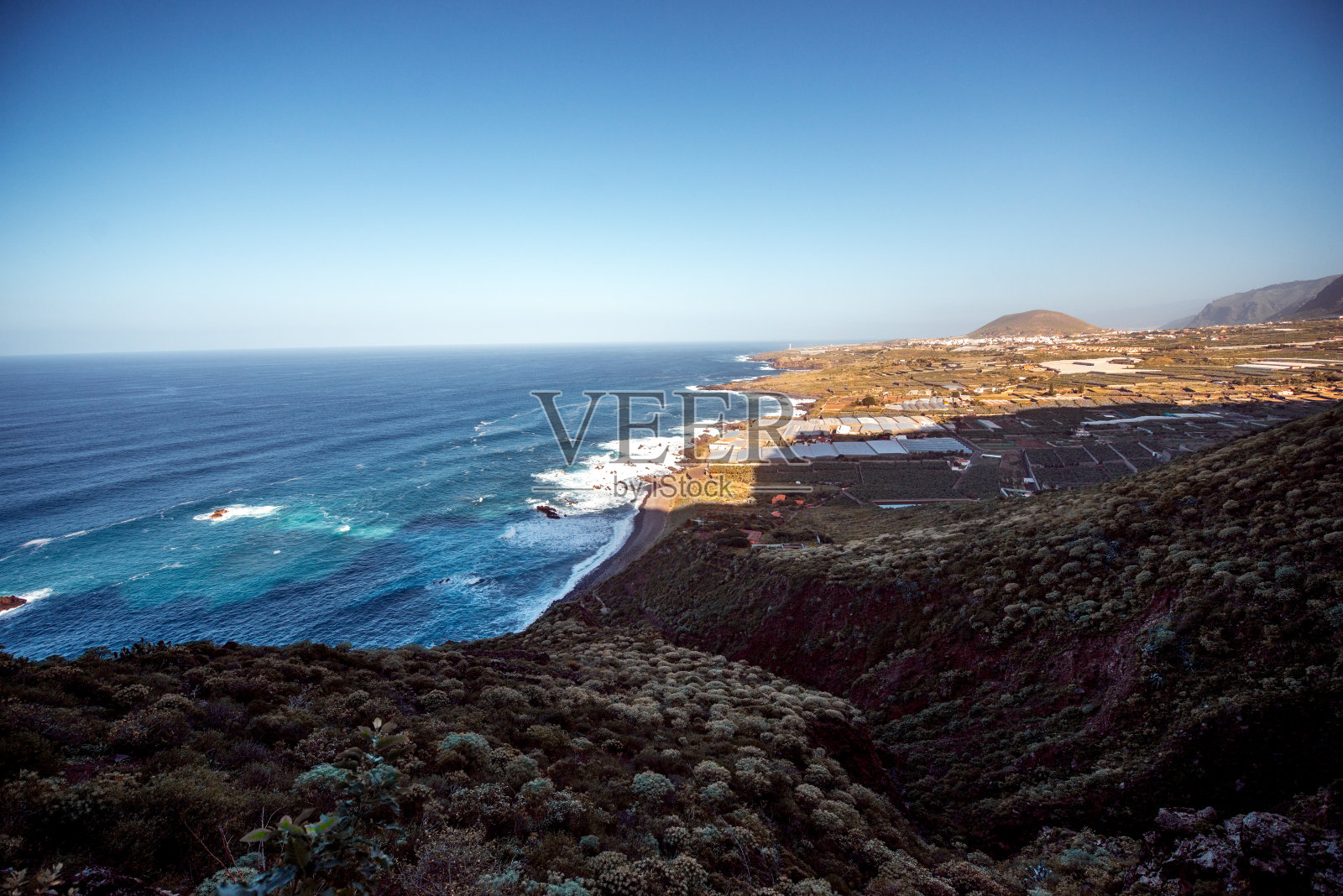 特内里费岛海岸线鸟瞰图照片摄影图片
