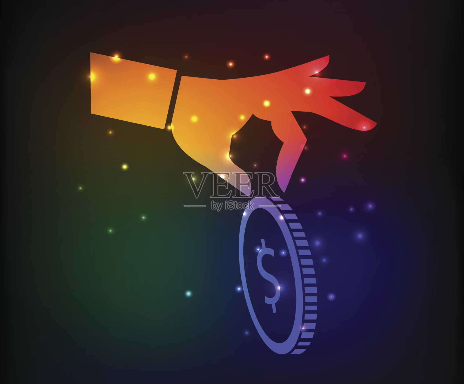 钱彩虹设计理念，洁净向量插画图片素材