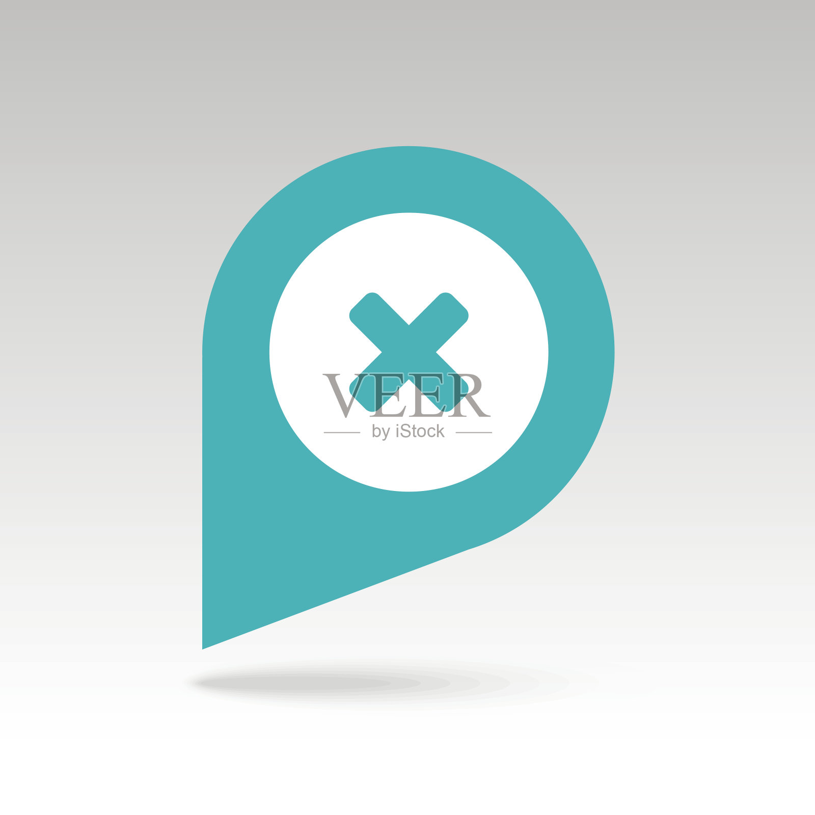 删除引脚地图图标。指针,地图标记。插画图片素材