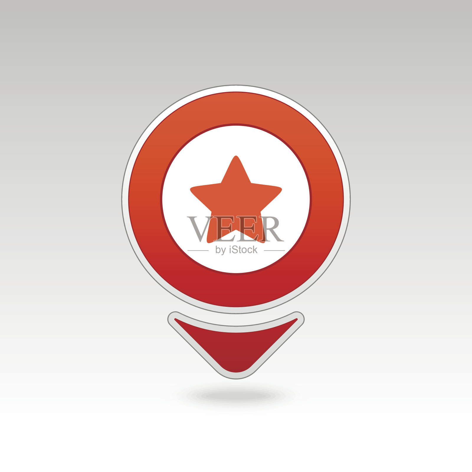 星形收藏引脚地图图标。指针,地图标记。图标素材