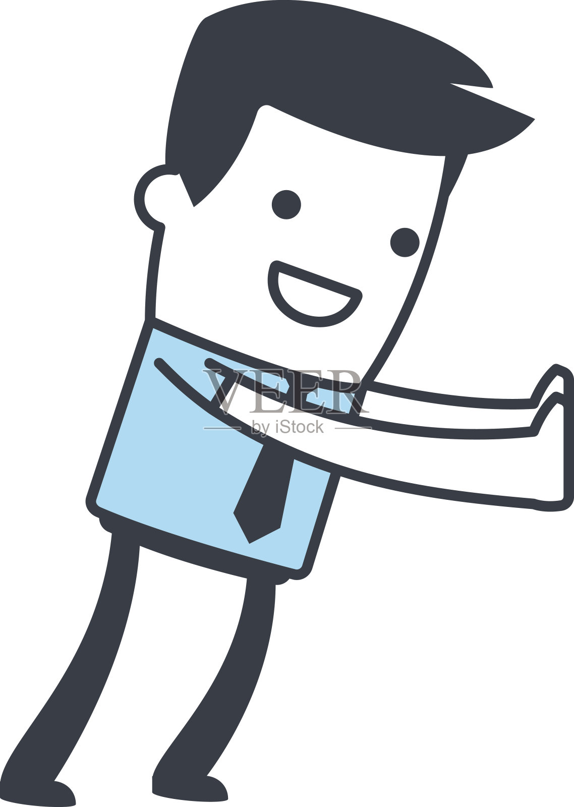 滑稽人物商人线条艺术风格设计元素图片