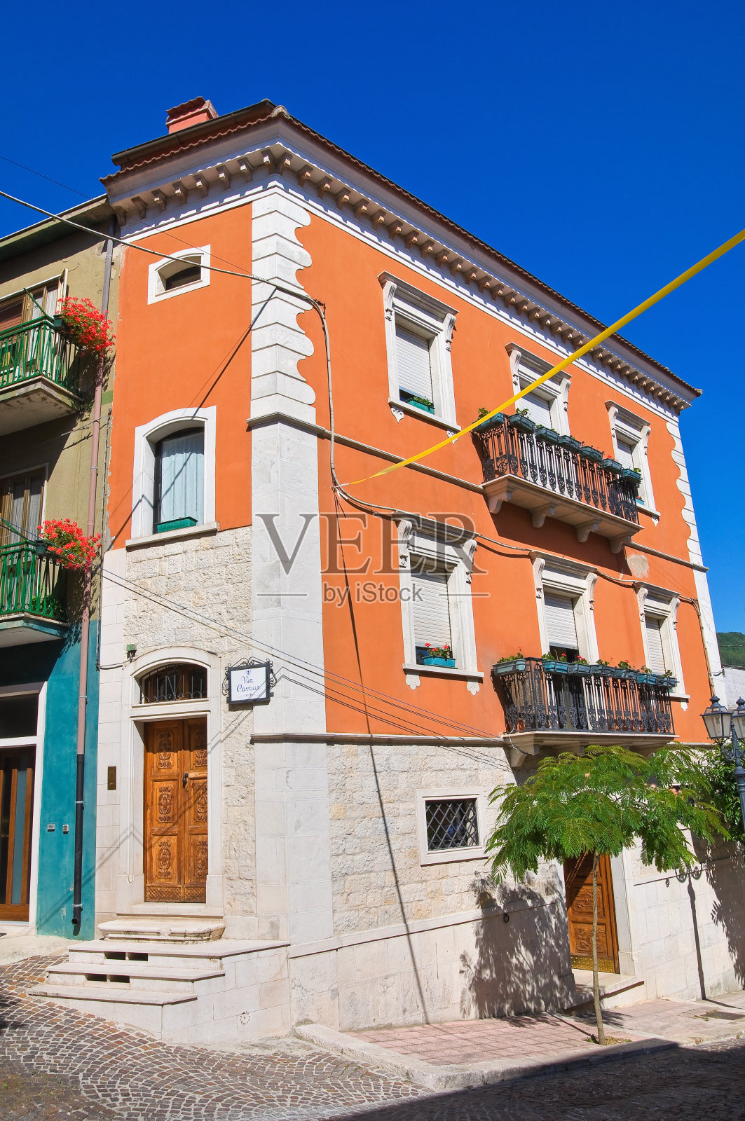 历史的宫殿。Alberona。普利亚区。意大利。照片摄影图片