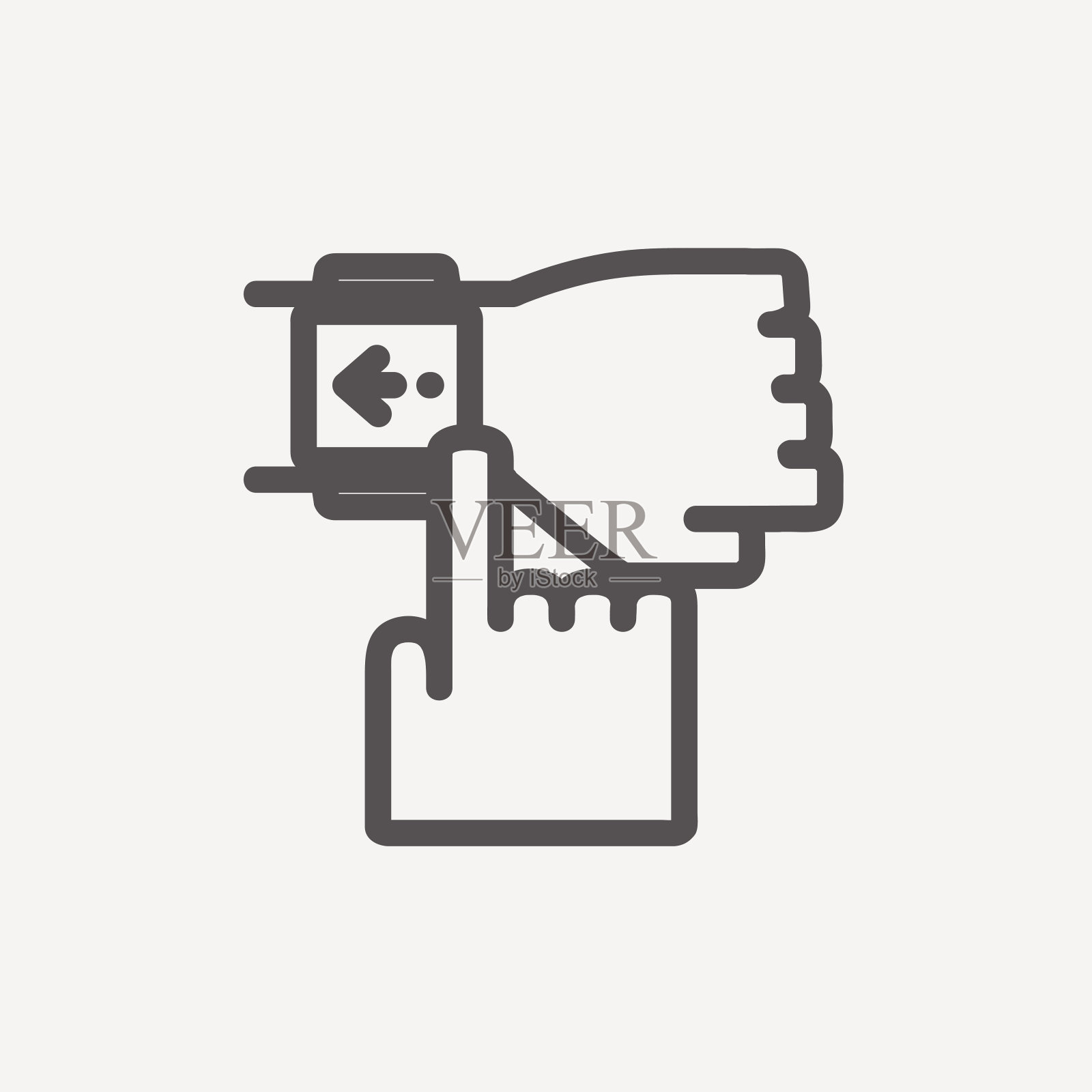 智能手表由手指指向细线图标插画图片素材