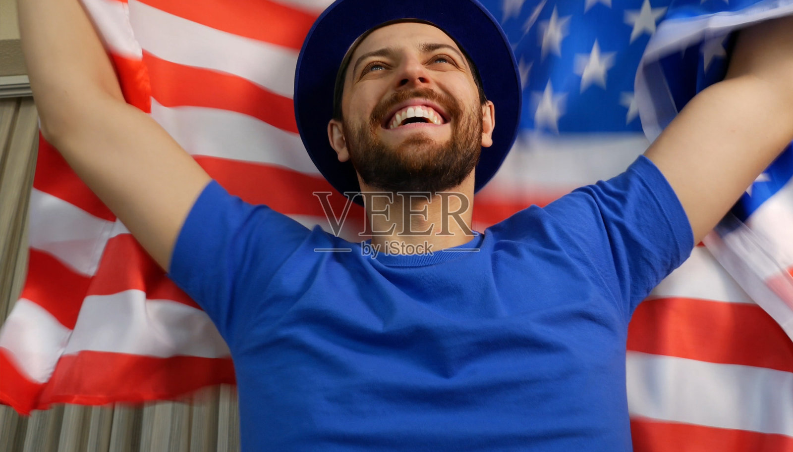 美国球迷庆祝照片摄影图片