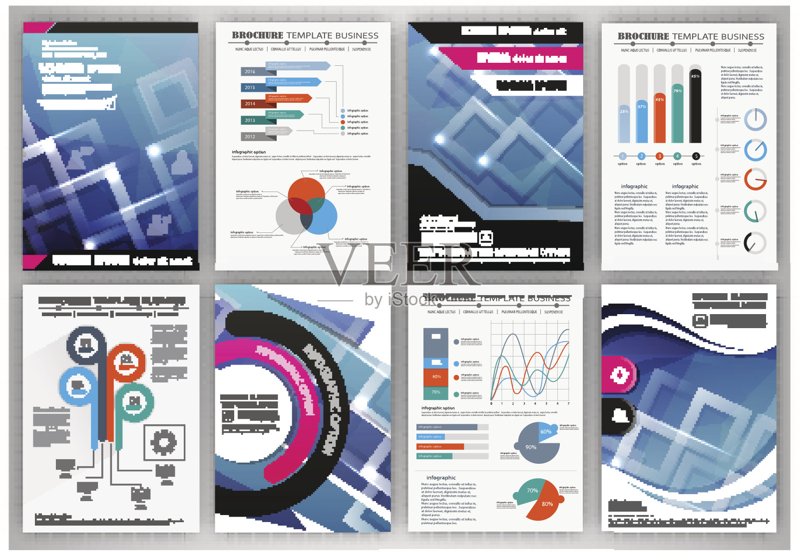 企业手册和信息图表元素设计模板素材