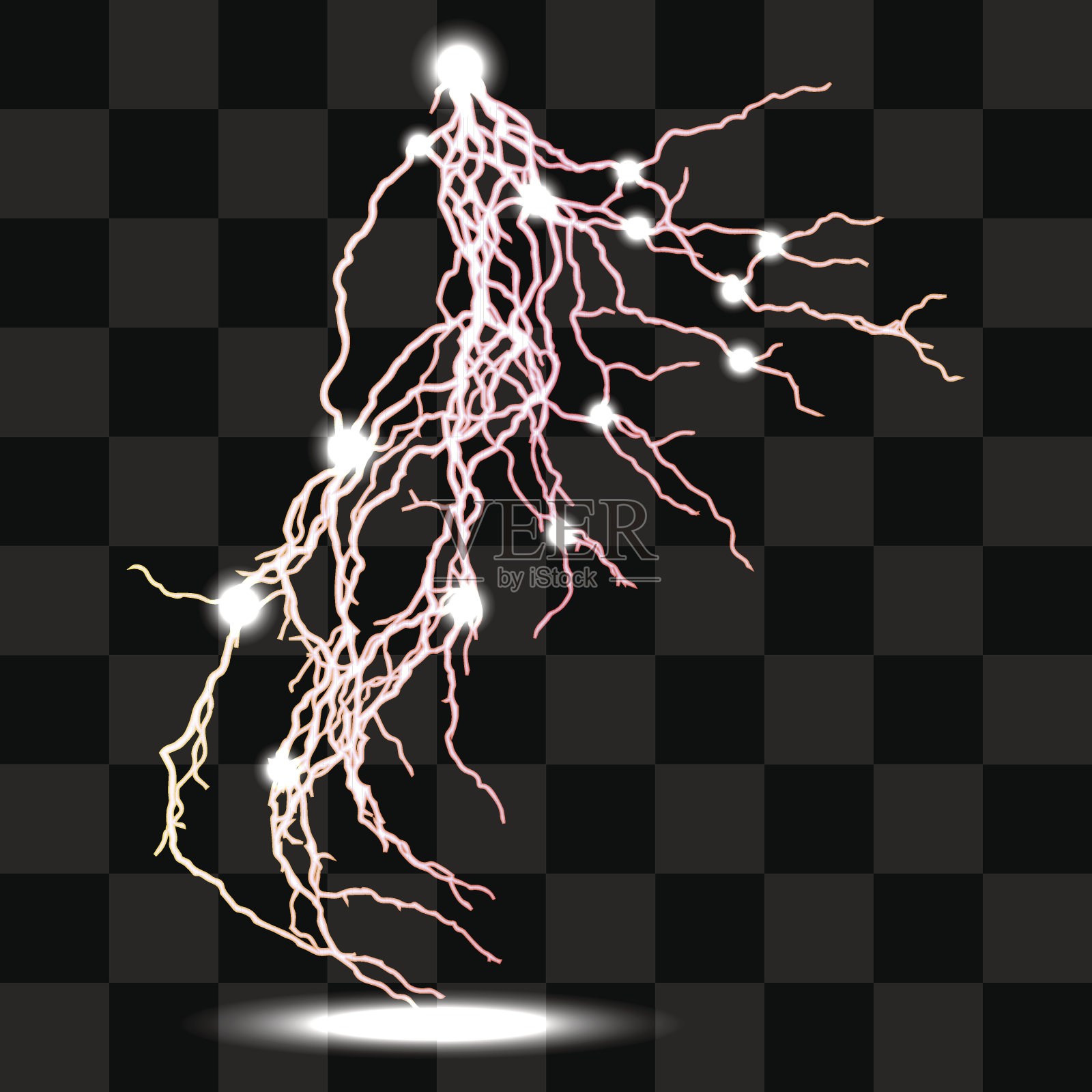 孤立的现实闪电与透明度设计元素图片