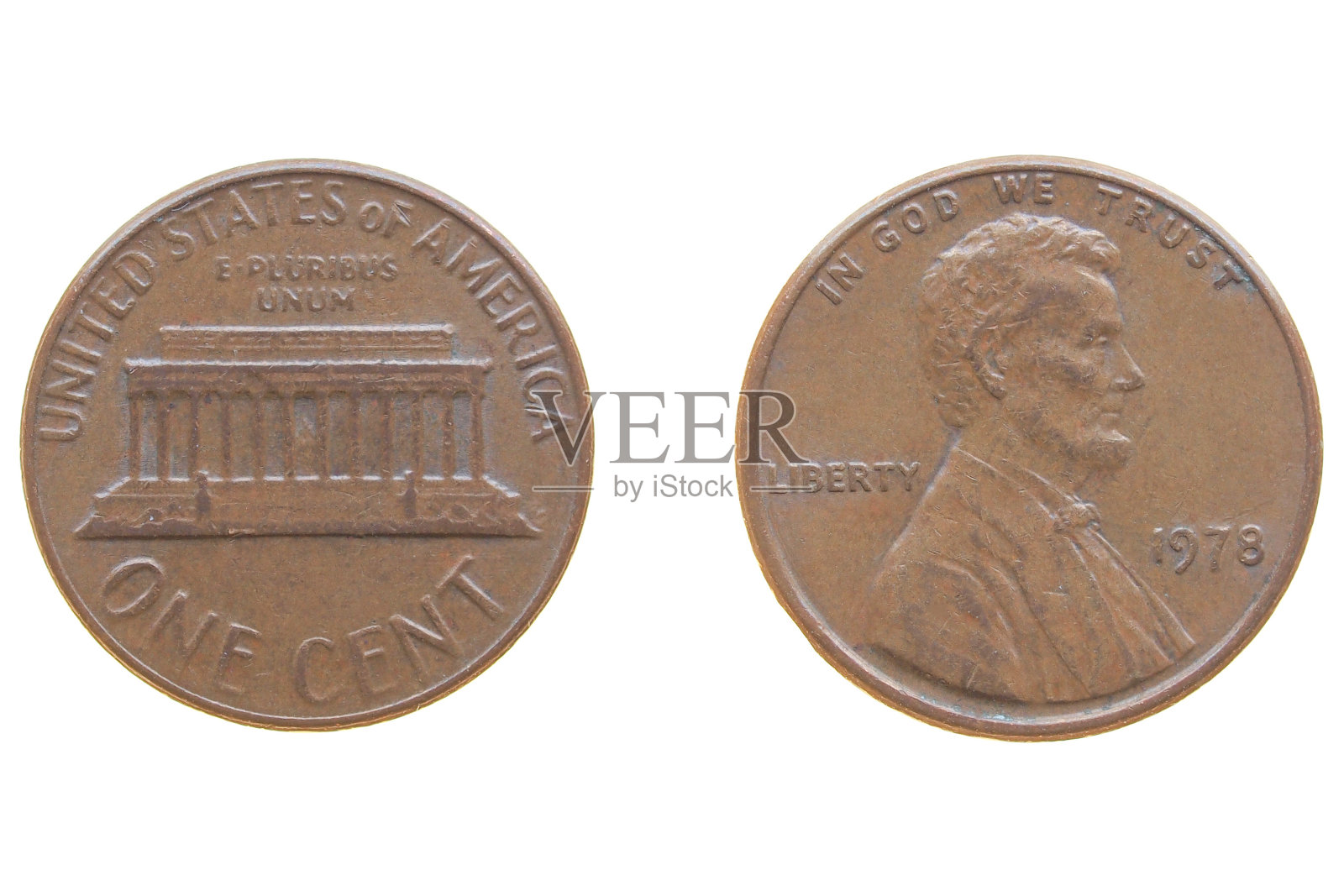 一分钱硬币照片摄影图片