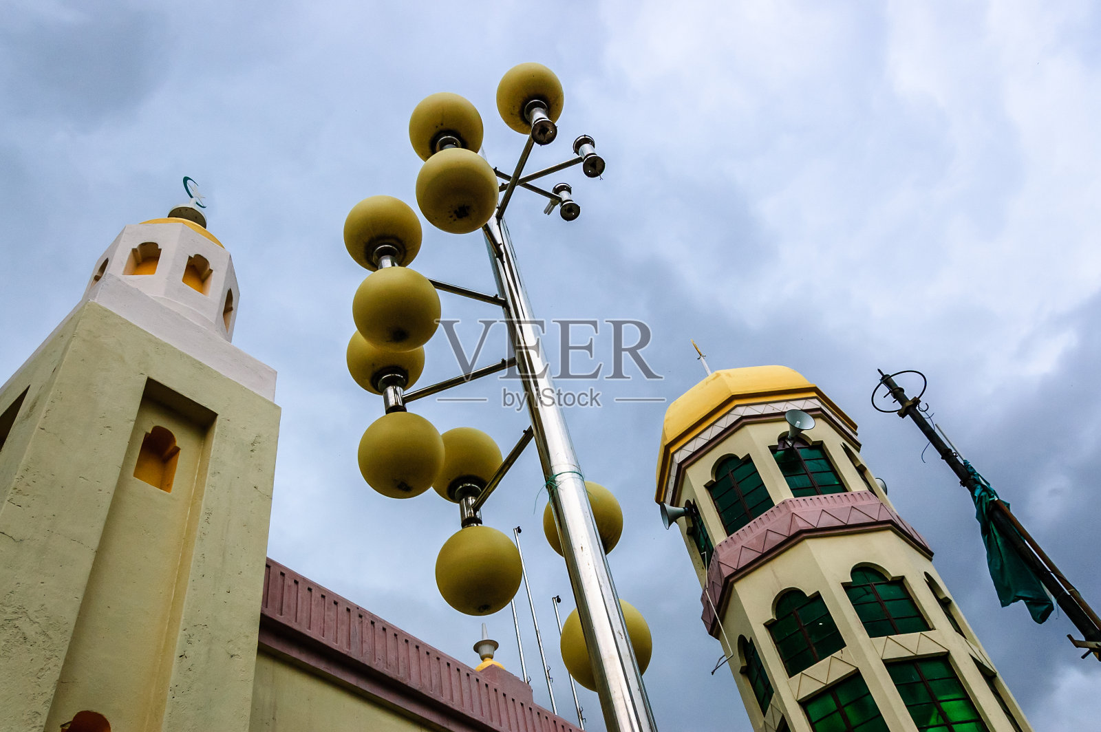 槟榔屿乔治镇Qaryah Masjid Jamek Benggali清真寺，马来人照片摄影图片