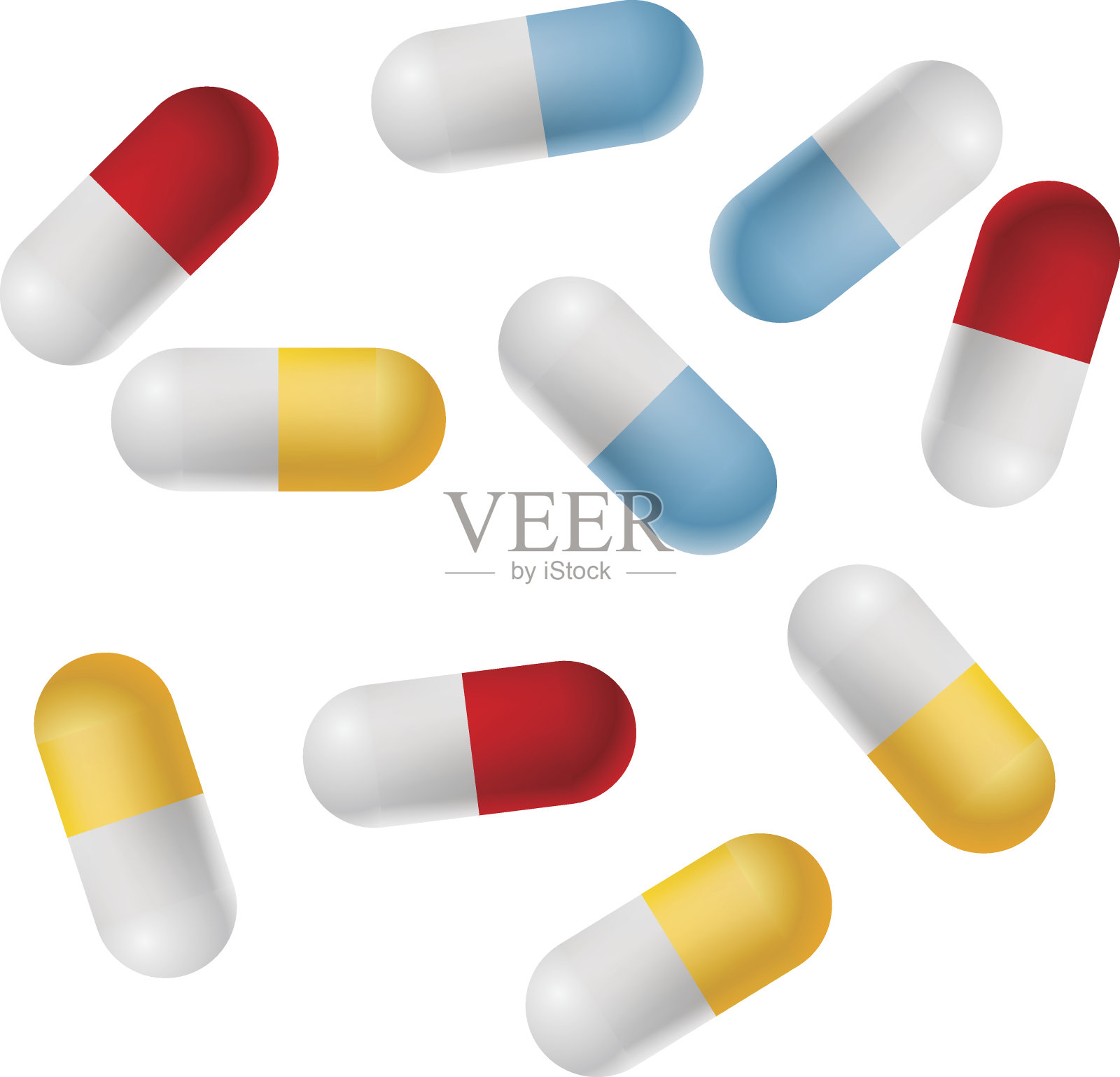 胶囊插画图片素材