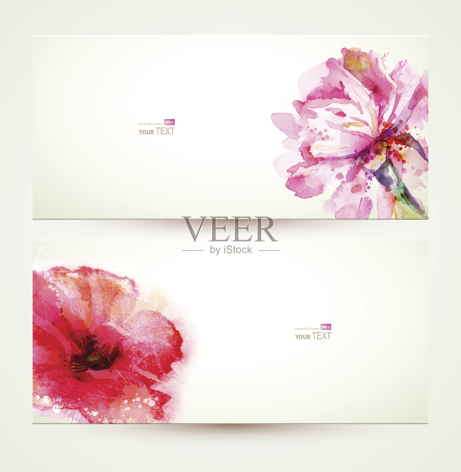 粉红色的花朵插画图片素材